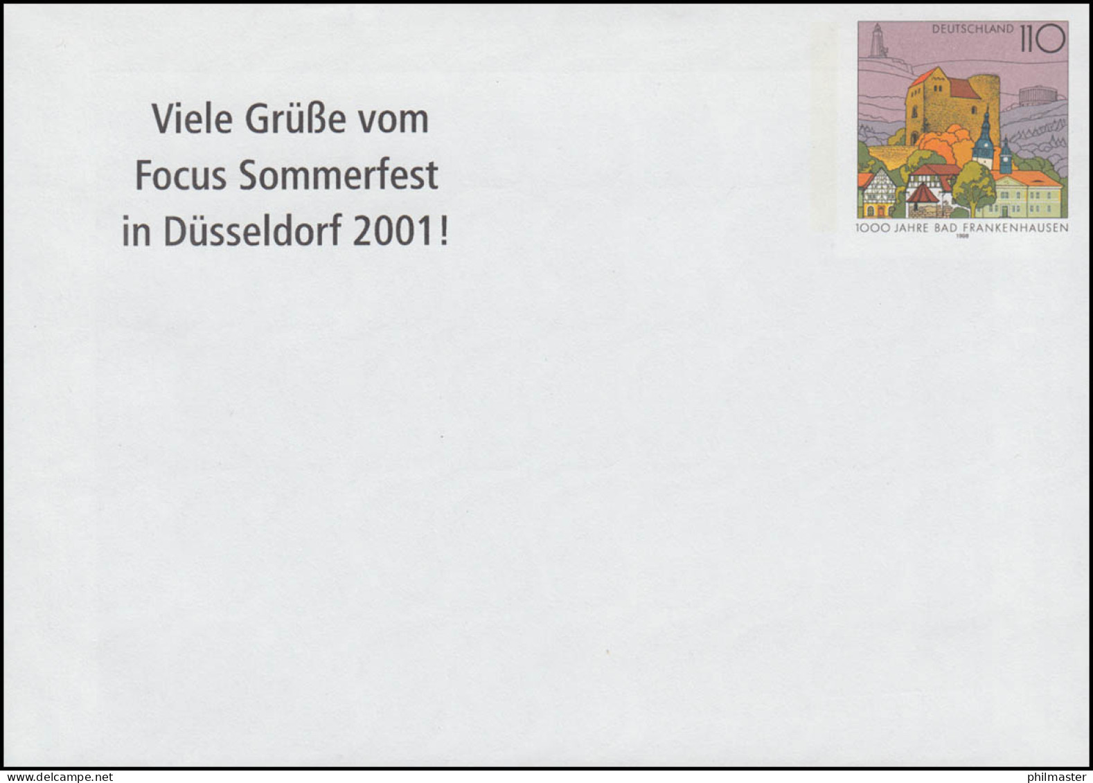 USo 5 BIIIY Viele Grüße Vom Focus Sommerfest In Düsseldorf 2001, ** Postfrisch - Enveloppes - Neuves