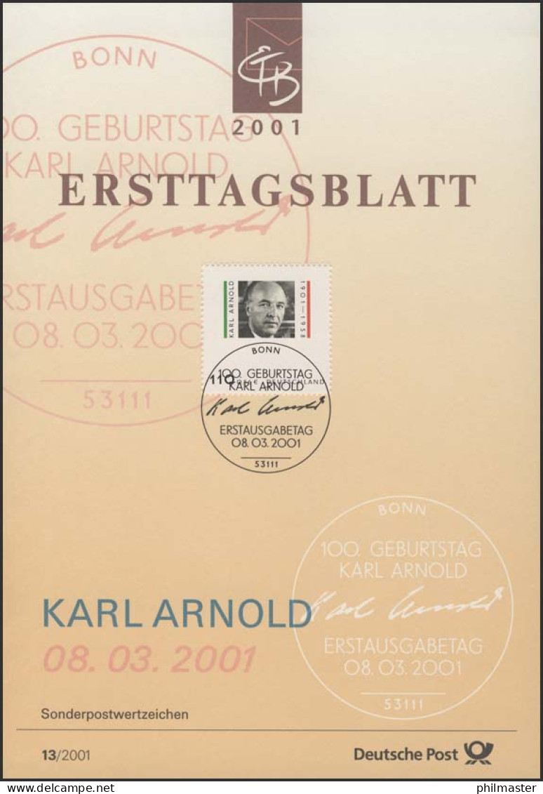 ETB 13/2001 - Karl Arnold, Politiker - 2001-2010