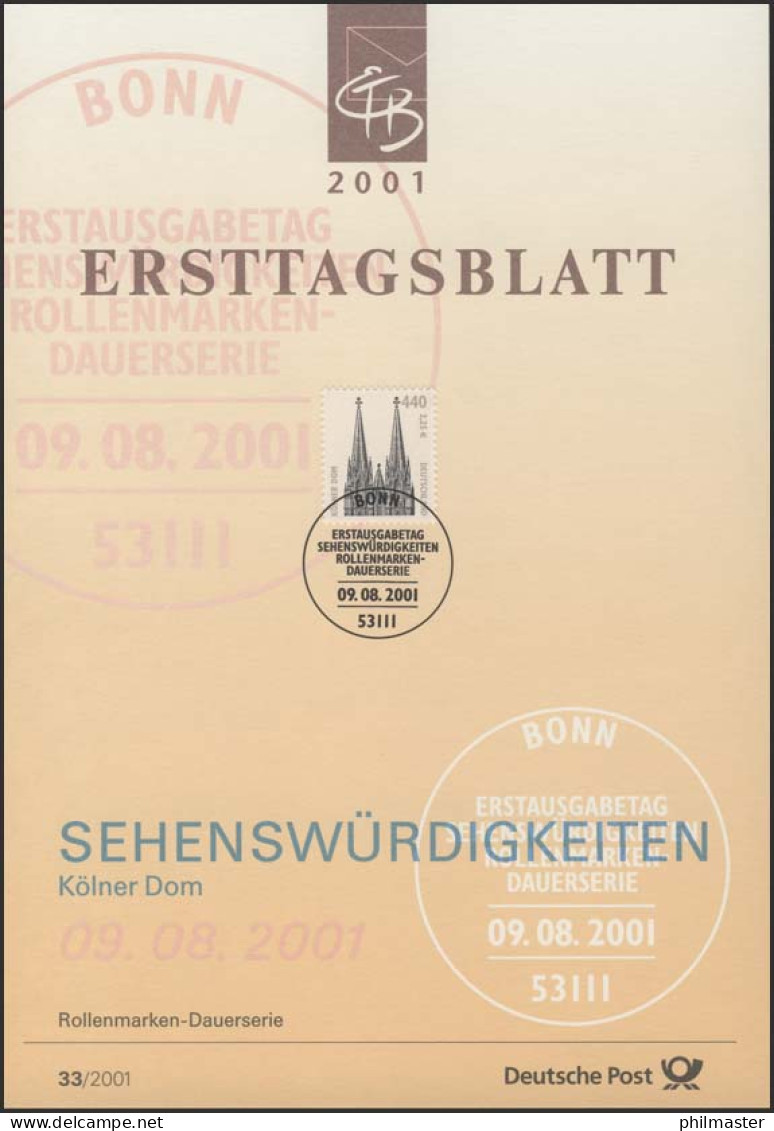 ETB 33/2001 SWK: Kölner Dom - 2001-2010