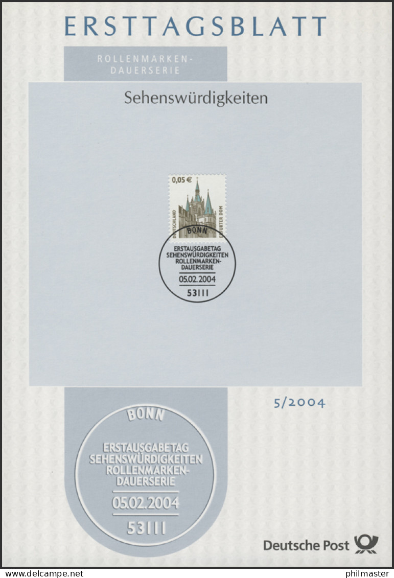 ETB 05/2004 SWK Erfurter Dom 0,05 Euro - 2001-2010