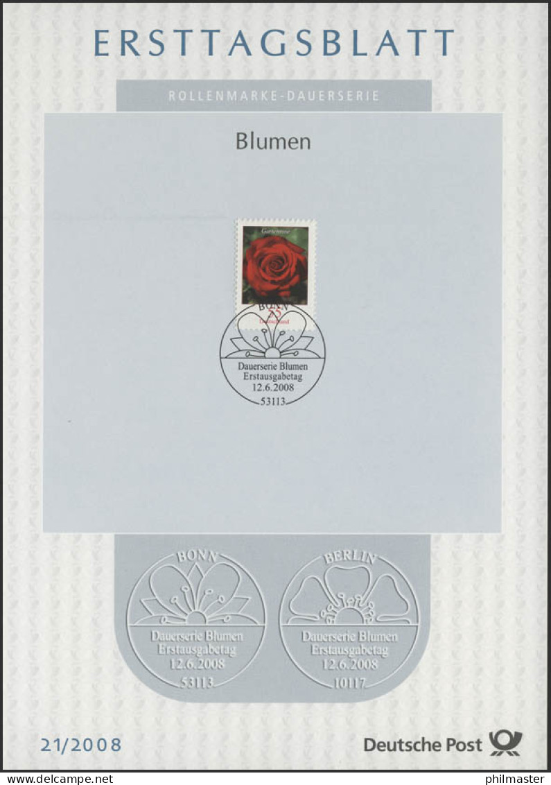 ETB 21/2008 Blumen 55 Cent Gartenrose - 2001-2010