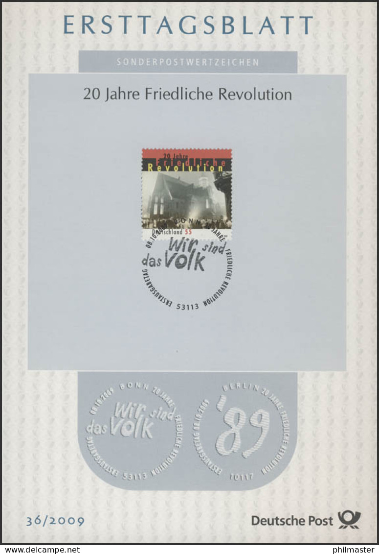 ETB 36/2009 Friedliche Revolution, Nikolaikirche Leipzig - 2001-2010