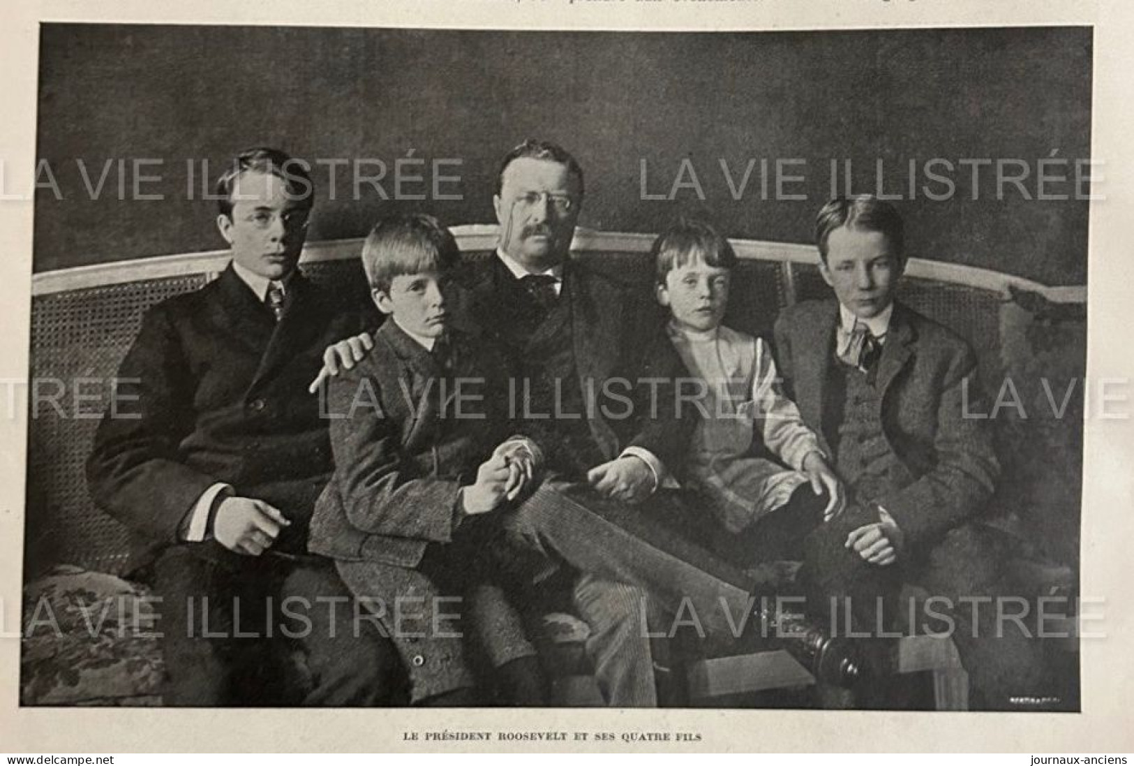 1905 ETATS UNIS - LE PRESIDENT ROOSEVELT ET SES QUATRE FILS - LA VIE ILLUSTRÉE - 1900 - 1949