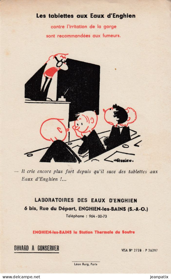 BUVARD & BLOTTER - Pharmacie Médicament Tablettes Aux Eaux D'Enghien Les Bains - Illustration J. Ferrieu - Autres & Non Classés