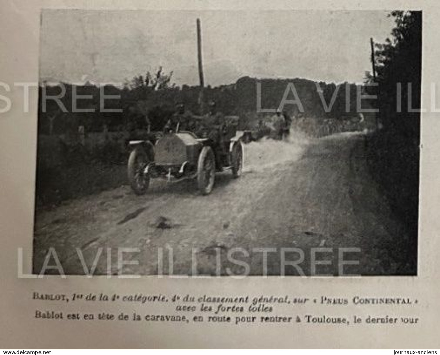 1905 COURSE AUTOMOBILE - LA COUPE DES PYRÉNÉES - BALBOT - HELLEVILLE - VOITURE BOUHOT - PNEUS CONTINENTAL - 1900 - 1949