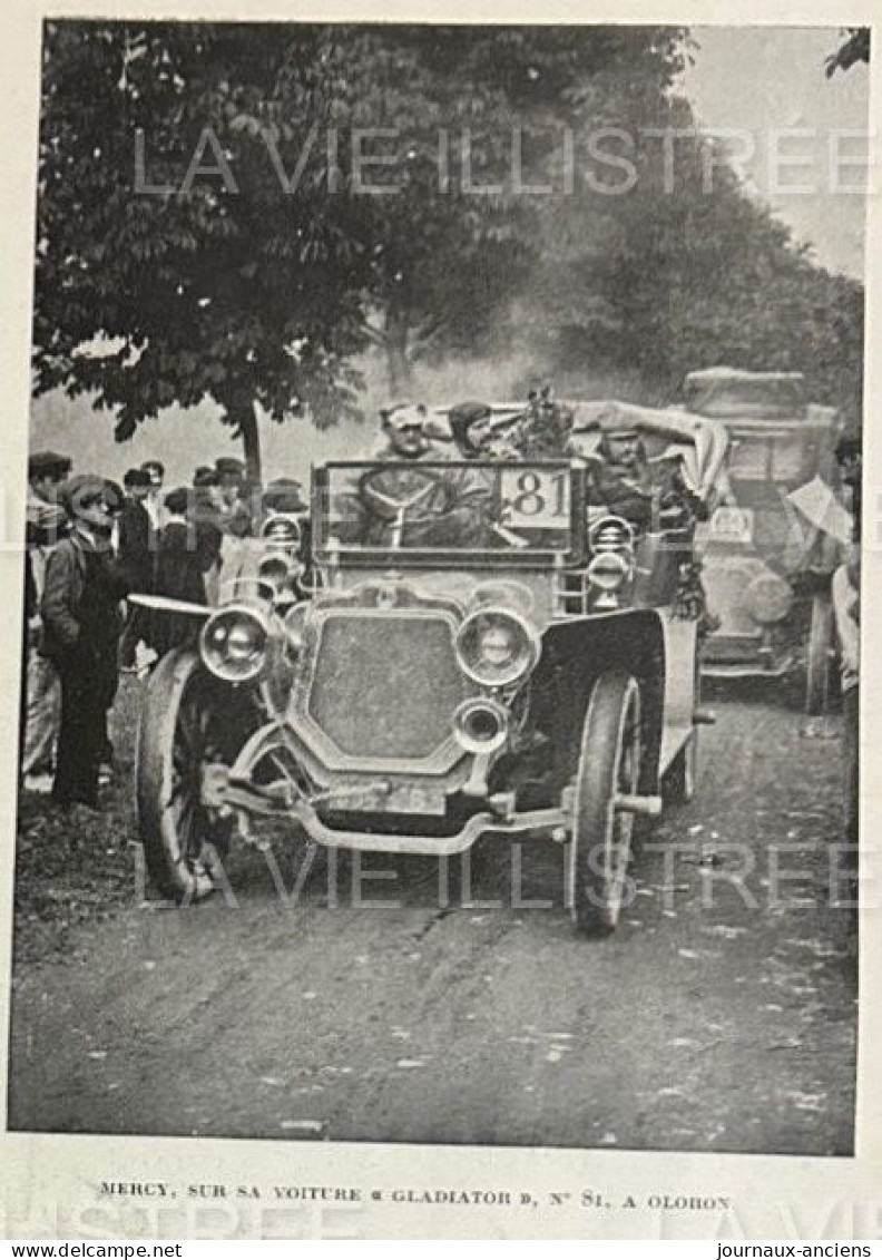 1905 COURSE AUTOMOBILE - LA COUPE DES PYRÉNÉES - BALBOT - HELLEVILLE - VOITURE BOUHOT - PNEUS CONTINENTAL - 1900 - 1949