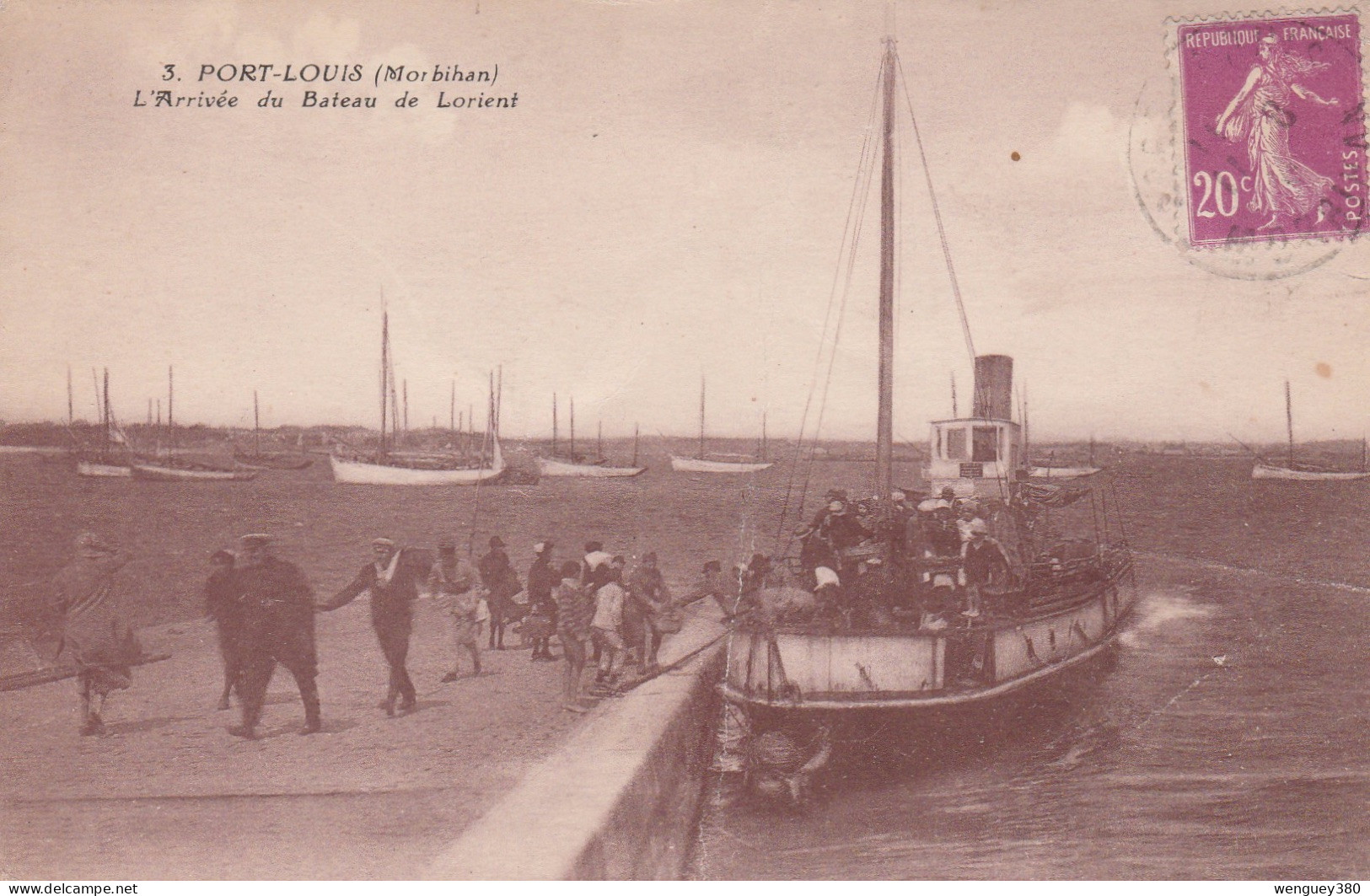 56 PORT LOUIS. RIANTEC  LORIENT     L'Arrivée Du Bateau De Lorient    TB PLAN 1926     RARE - Port Louis