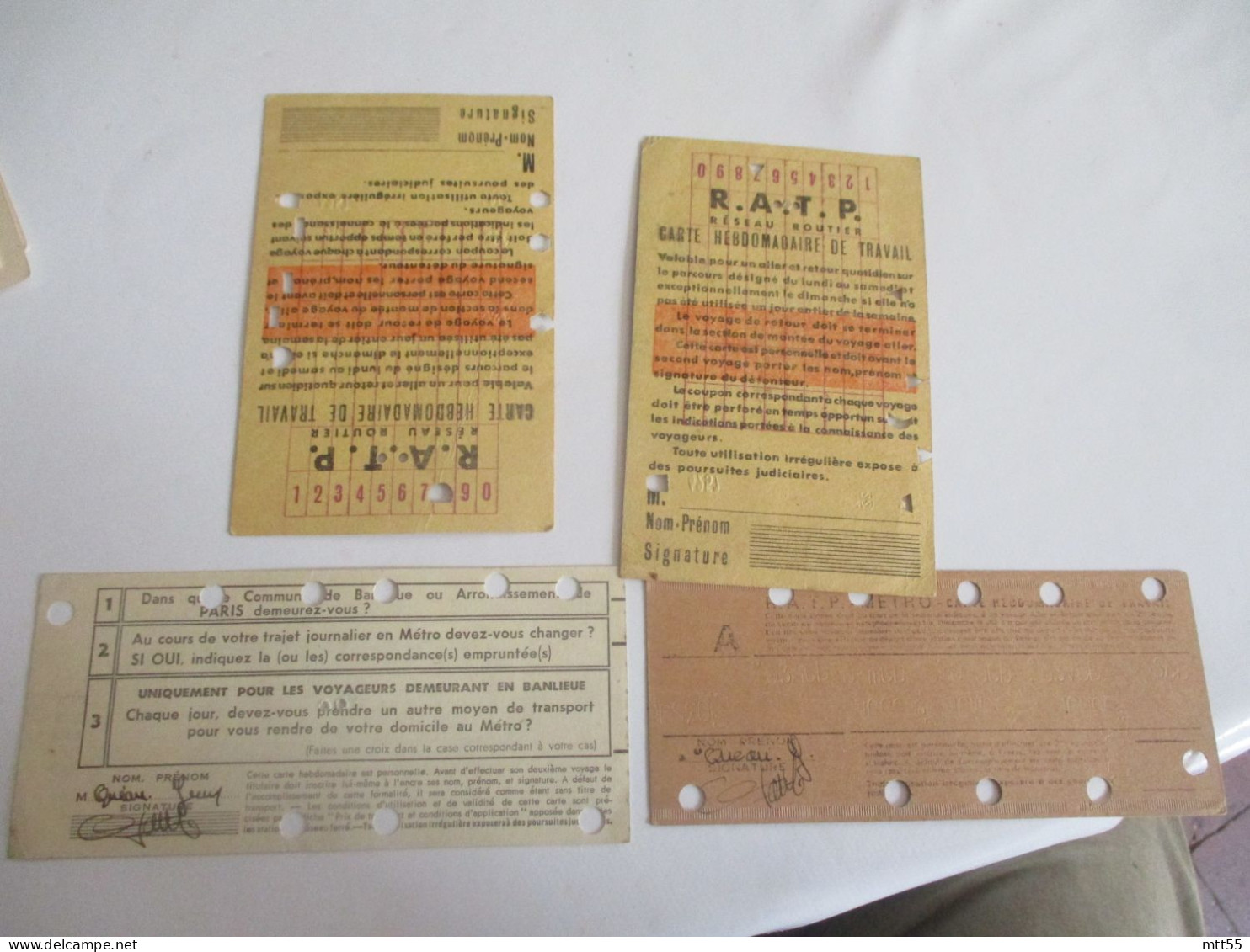 R A T P LOT DE 4 CARNET TRANSPORT POINCONNE  MARCEL SEMBAT - Europe