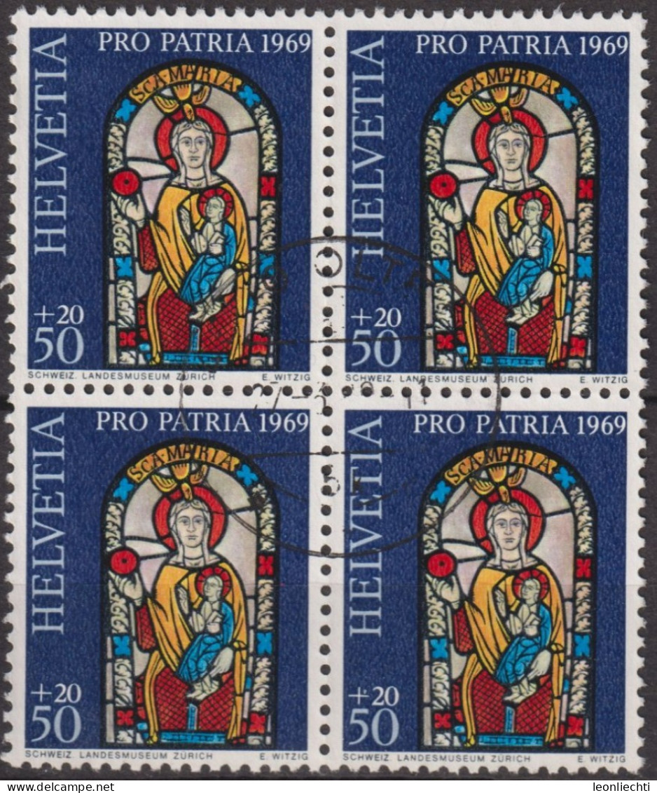 1969 Schweiz Pro Patria ° Mi:CH 905, Yt:CH 837, Zum:CH B145,  Madonna Mit Kind, Glasgemälde - Used Stamps