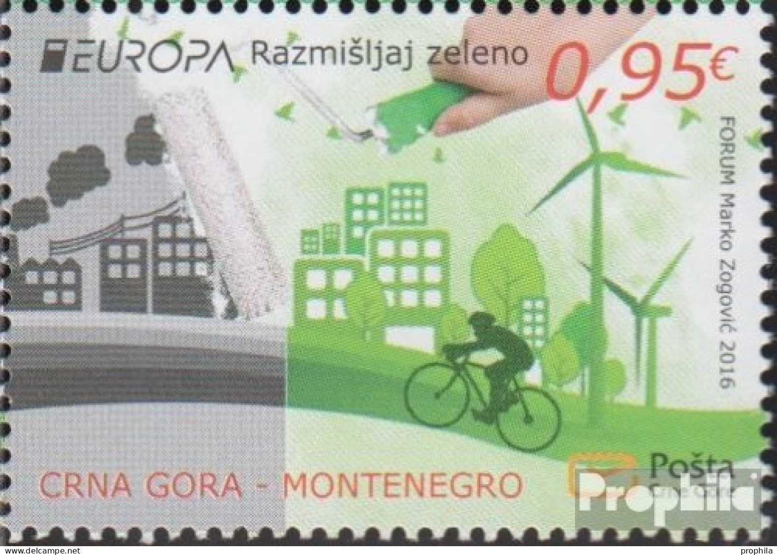 Montenegro 387 (kompl.Ausg.) Postfrisch 2016 Umweltbewusst Leben - Montenegro