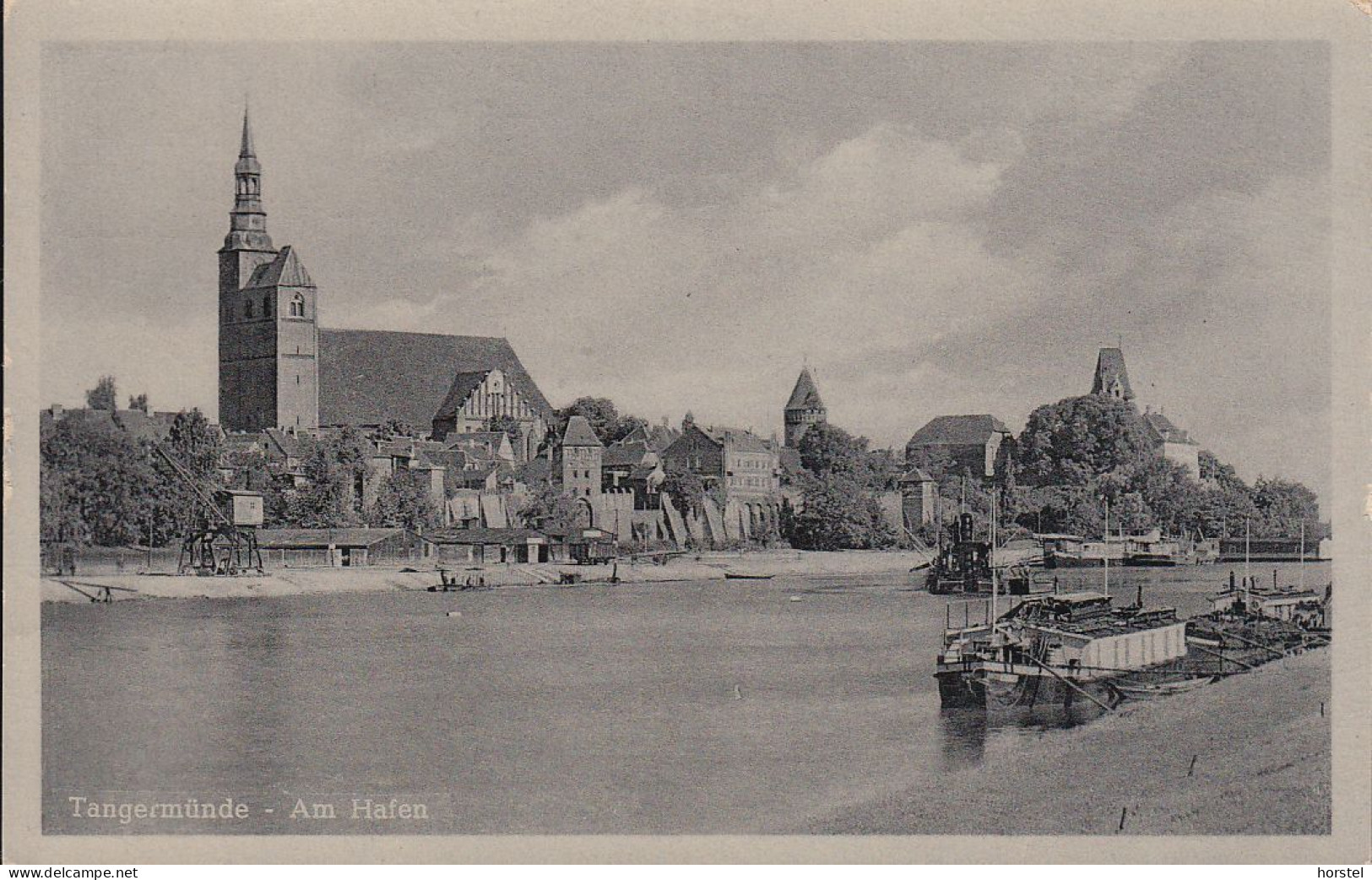 D-39590 Tangermünde - Am Hafen - Mit Kirche - Lastkahn - Krananlage - Güterwagen - Tangermuende