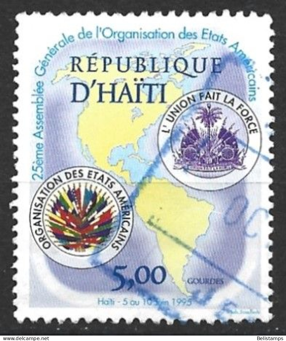 Haiti 1995. Scott #864 (U) Emblem, Map Of North And South America - Haiti