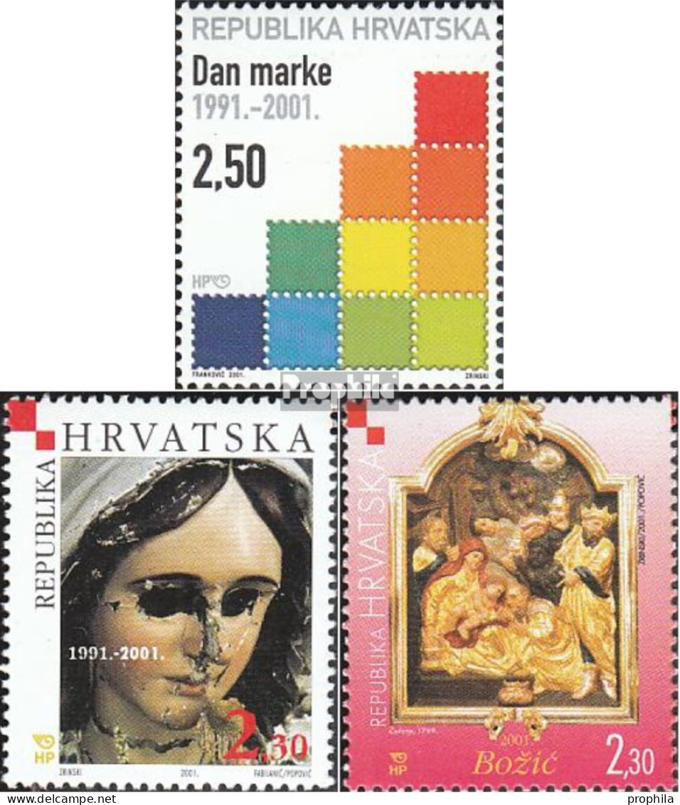 Kroatien 582,585,590 (kompl.Ausg.) Postfrisch 2001 Philatelie, Republik, Weihnachten - Croazia