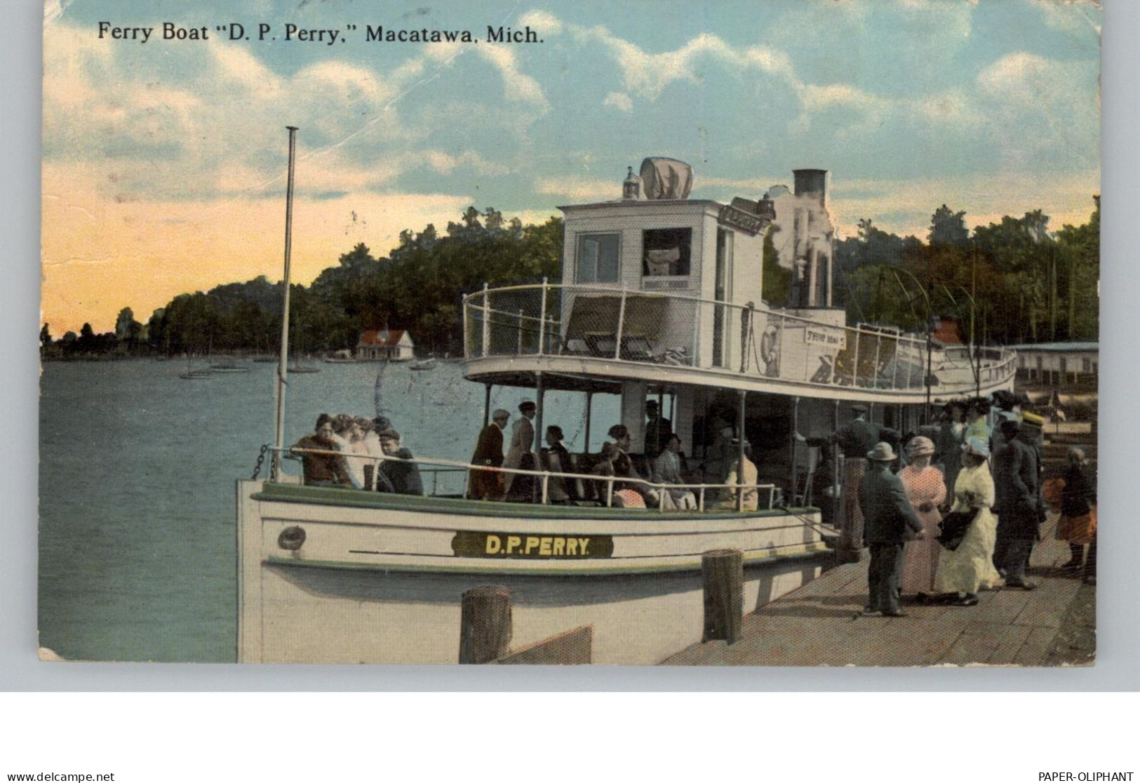 BINNENSCHIFFE - LAKE MACATAWA, Ferry Boat D.P. Perry, 1913 - Ferries