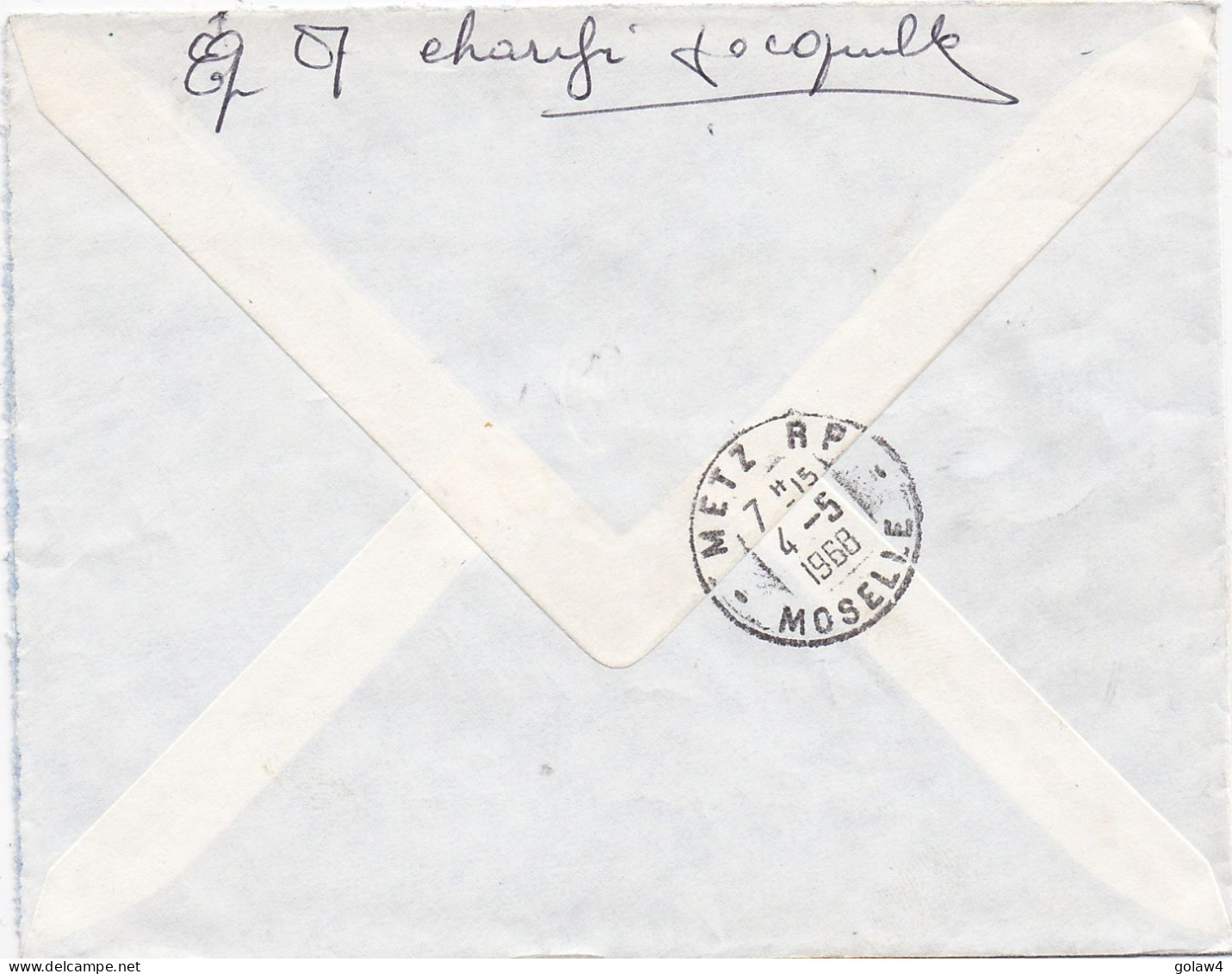 36804# ALGERIE LETTRE RECOMMANDE Obl TOCQUEVILLE SETIF 1968 Pour METZ MOSELLE - Algérie (1962-...)