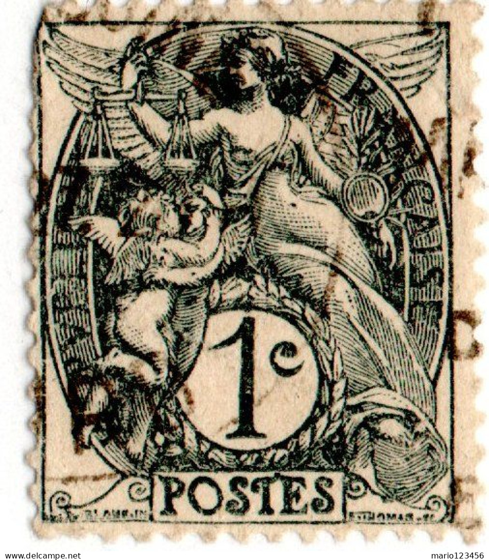 FRANCIA, FRANCE, TIPO “BLANC”, 1 C., 1900, FRANCOBOLLI NUOVI (MLH*) Yt:FR 107, Scott:FR 109 - 1900-29 Blanc