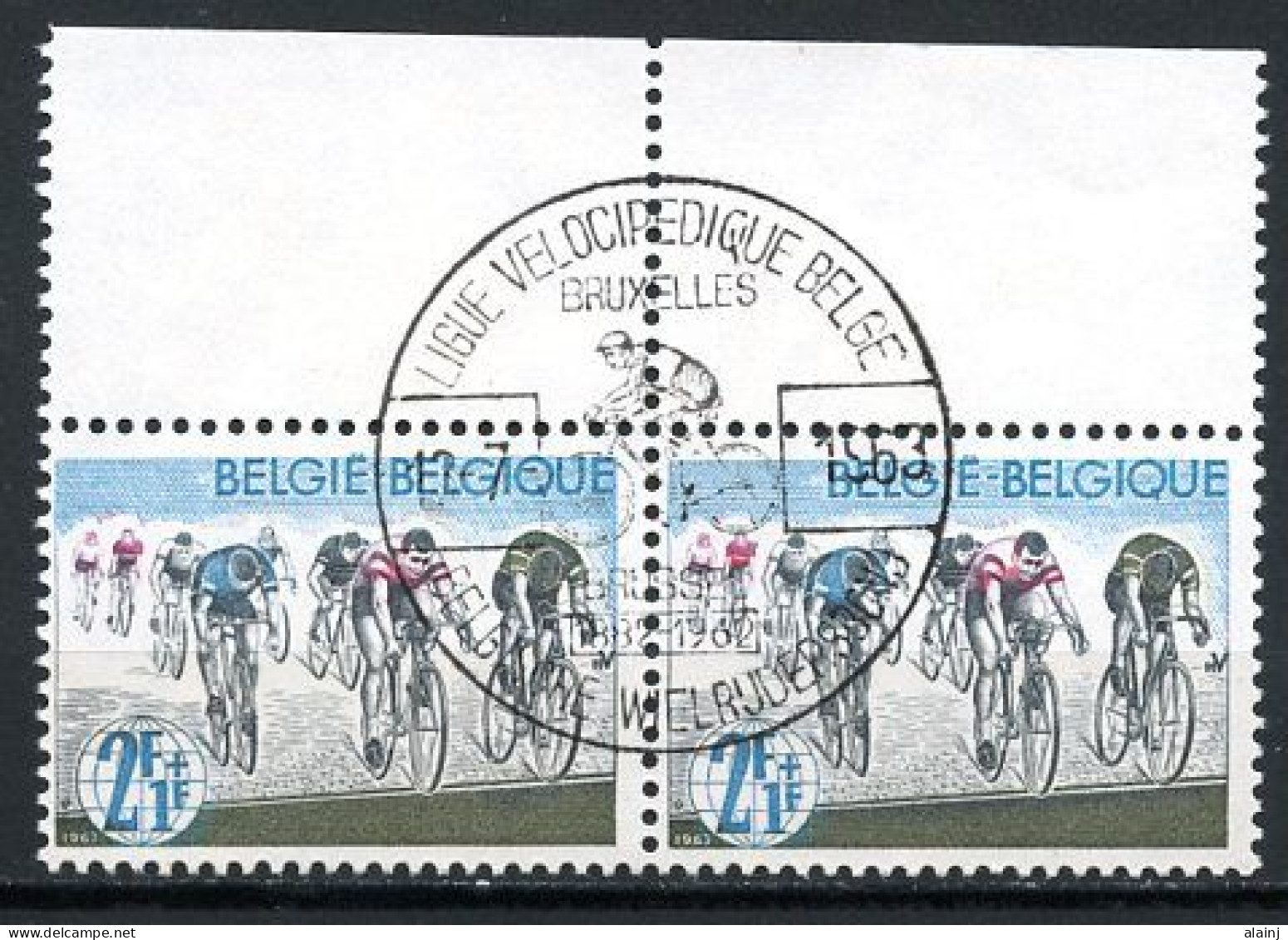 BE   1256   Obl   -----   1er Jour  Cachet Ligue Vélocipédique Belge  --  Pleine Gomme - Oblitérés