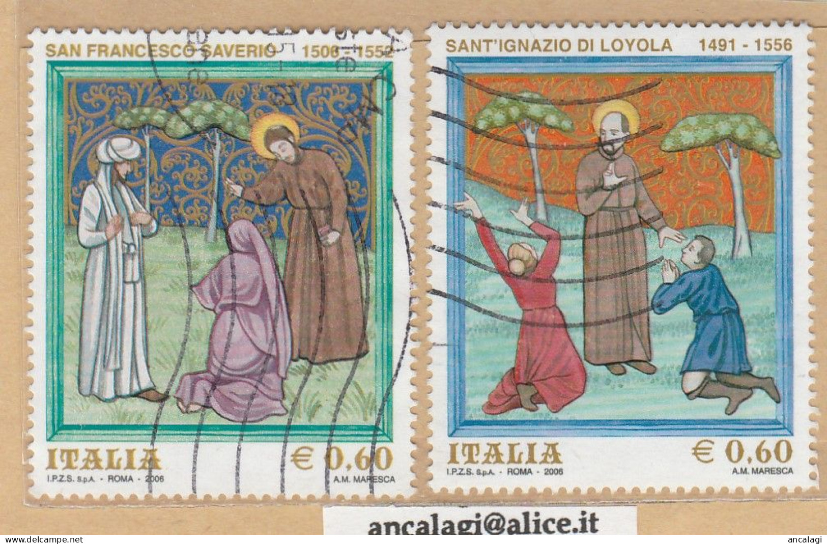 USATI ITALIA 2006 - Ref.1027A "SANT I. DI LOYOLA E SAN F. SAVERIO" Serie Di 2 Val. - - 2001-10: Usati