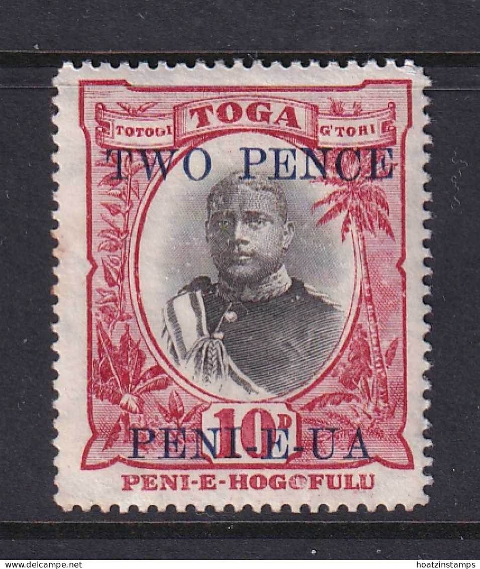 Tonga: 1923/24   Pictorial - Surcharge  SG66   2d On 10d  MH - Tonga (...-1970)