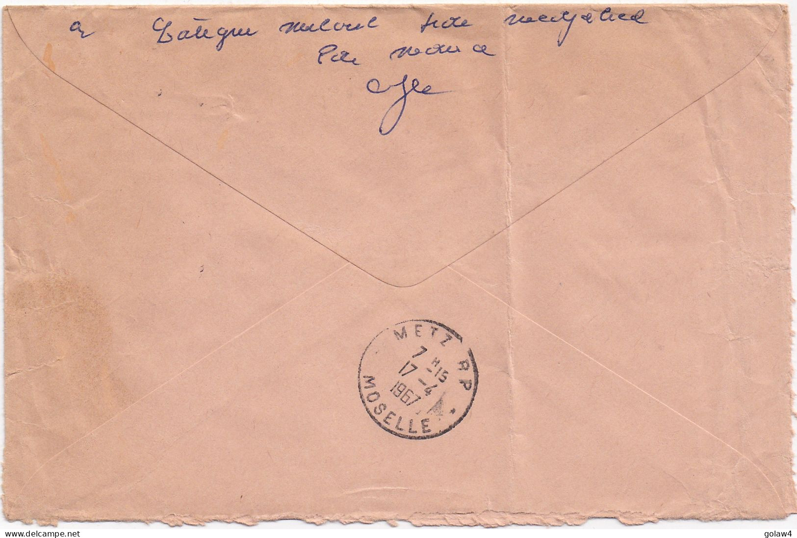 36805# ALGERIE LETTRE RECOMMANDE Obl MARNIA TLEMCEN 1967 Pour METZ MOSELLE - Algeria (1962-...)