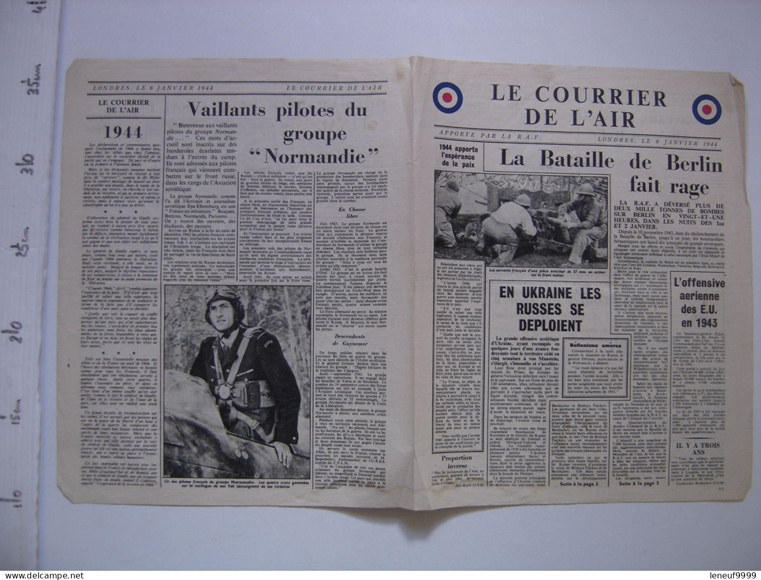 Flugblatt Tract Propagande Guerre Propaganda Leaflet RAF Le Courrier De L'Air - 1939-45