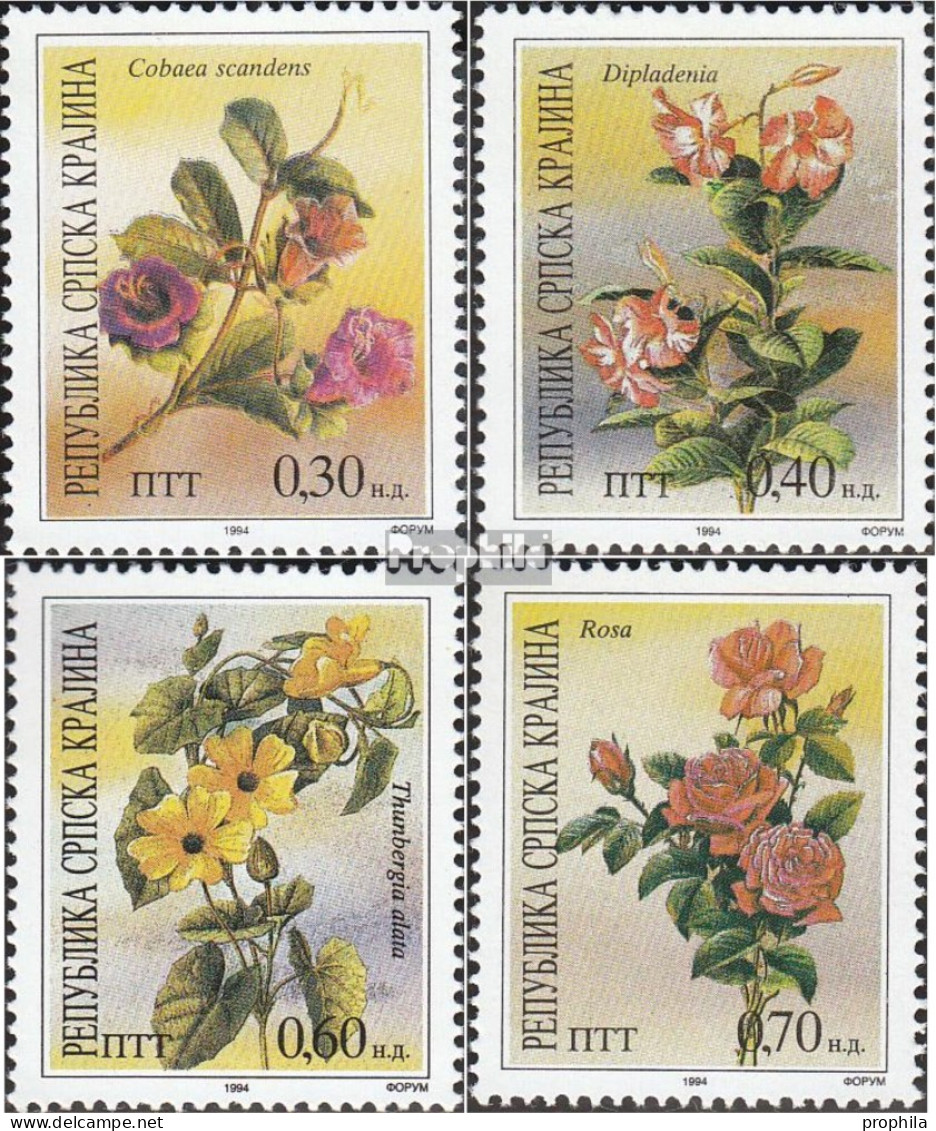 Kroatien - Serbische Krajina 26-29 (kompl.Ausg.) Postfrisch 1994 Flora: Kletterpflanzen - Serbien