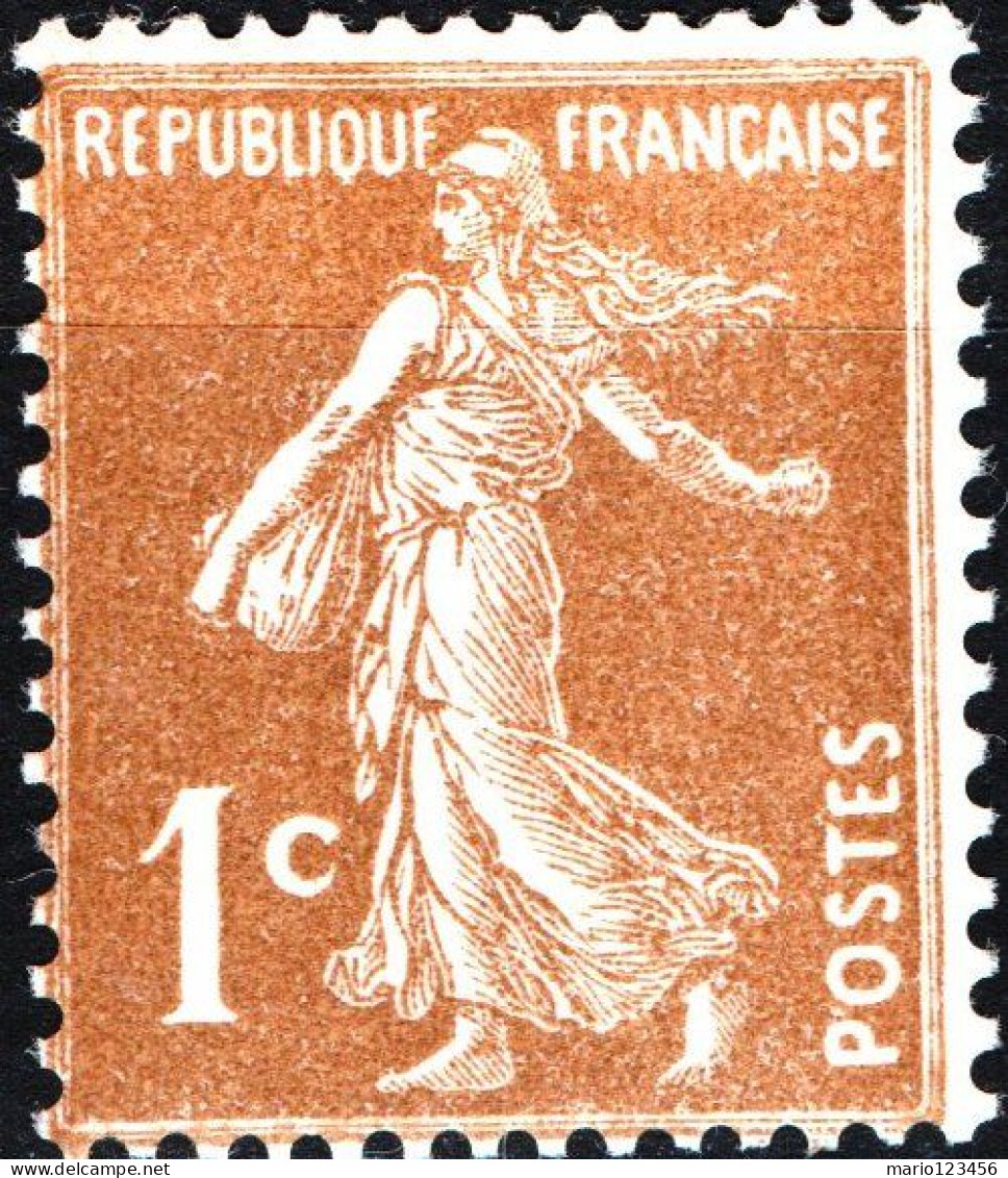 FRANCIA, FRANCE, TIPO “SEMEUSE”, 1 C., 1933, FRANCOBOLLI USATI Yt:FR 277A, Mi:FR 267, Scott:FR 156 - 1906-38 Säerin, Untergrund Glatt