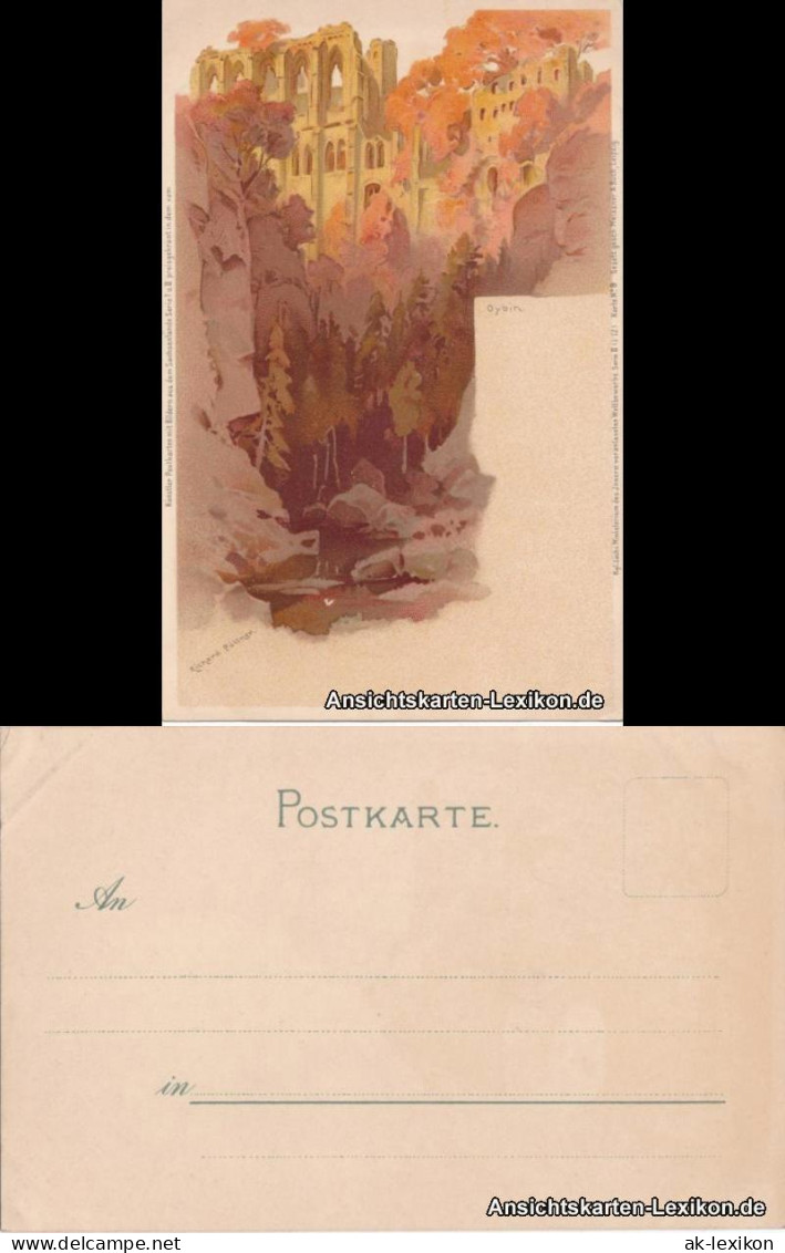 Ansichtskarte Oybin Künstler-Litho Klosterruine 1906 - Oybin
