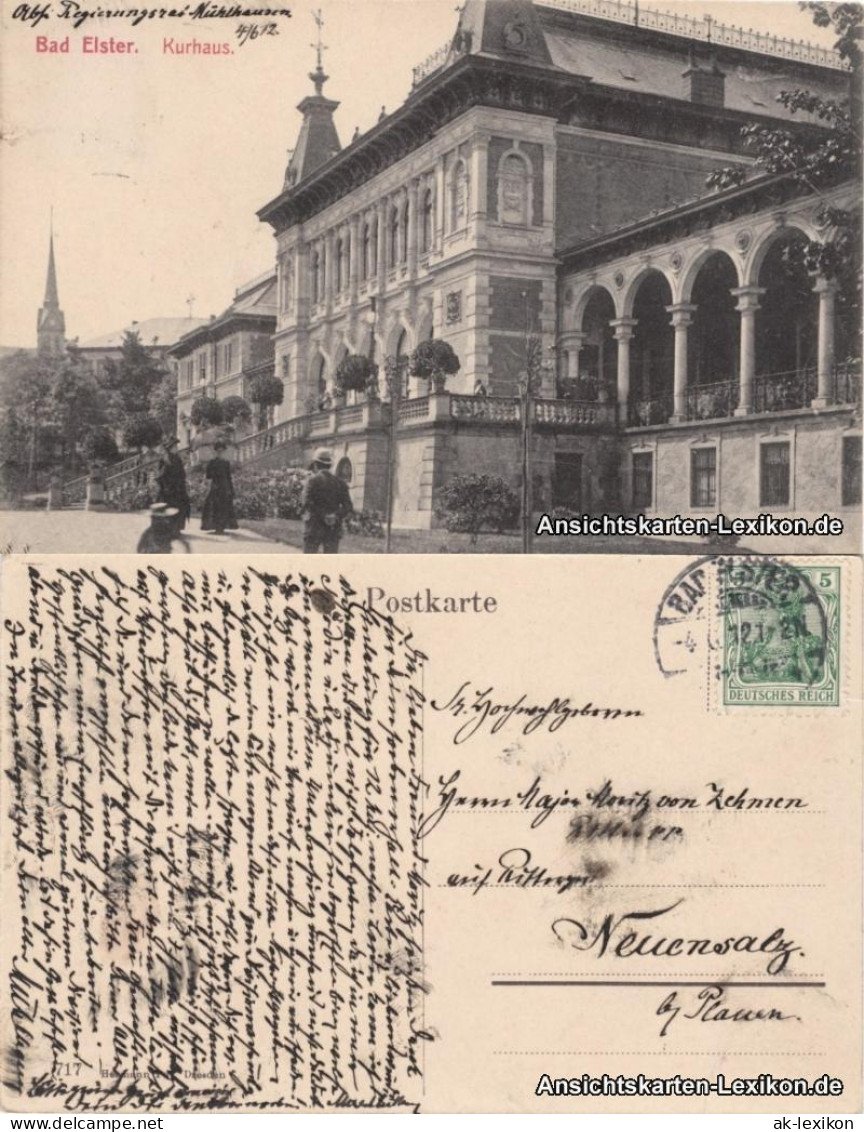 Ansichtskarte Bad Elster Kurhaus 1912 - Bad Elster