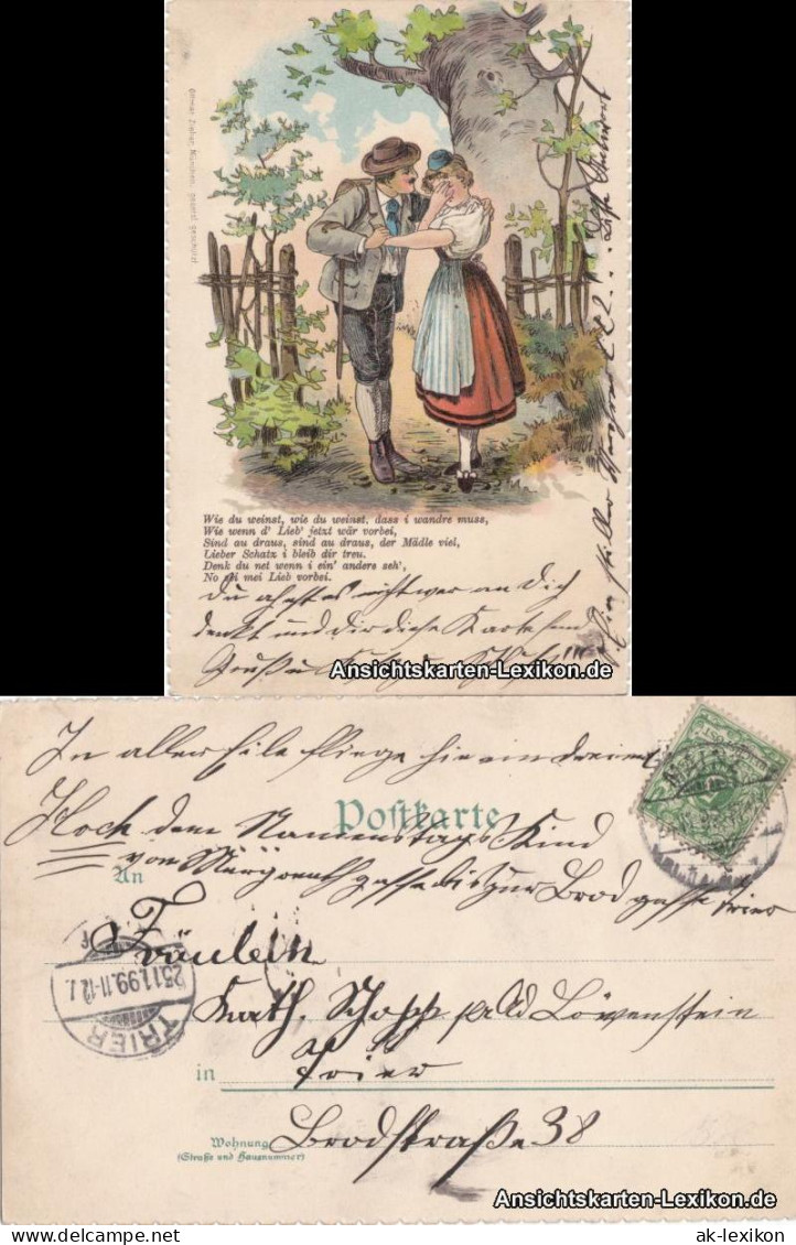 Ansichtskarte  Abschiedsgedicht 1899 - Philosophie & Pensées
