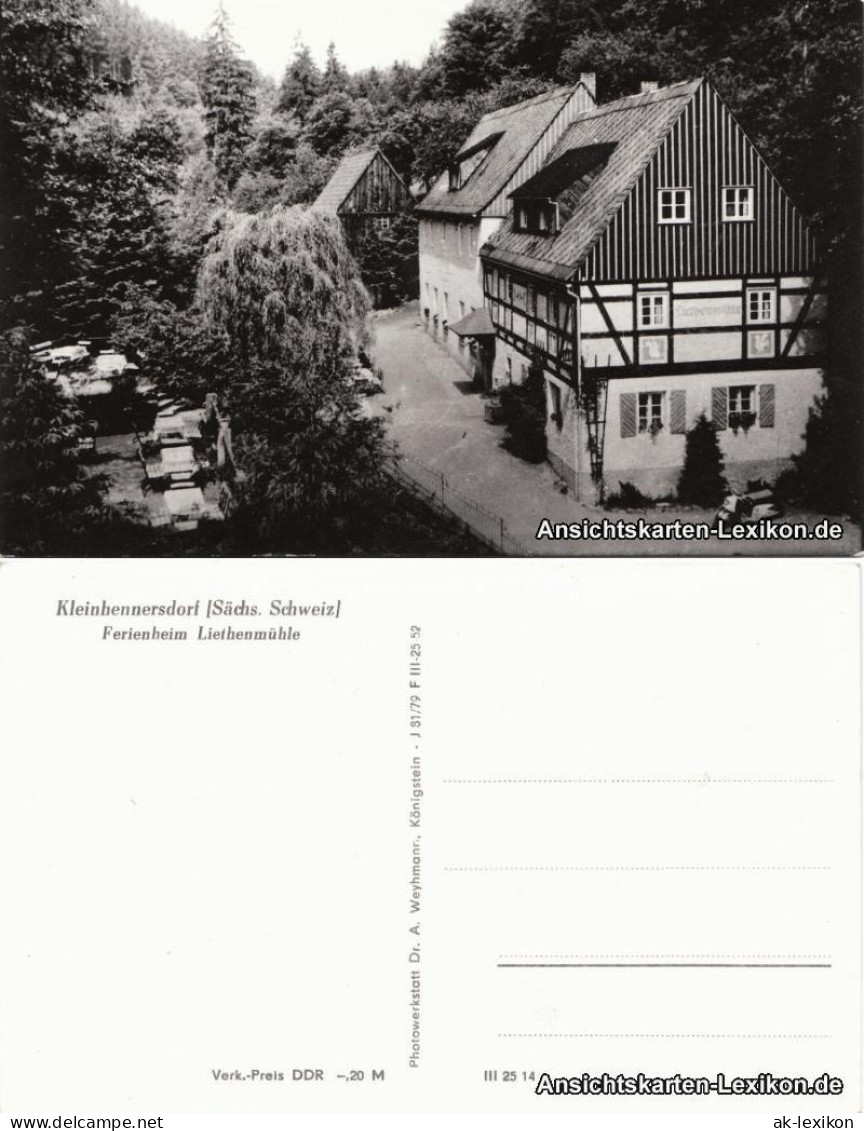 Kleinhennersdorf-Gohrisch (Sächs. Schweiz) Ferienheim Liethenmühle 1979 - Kleinhennersdorf