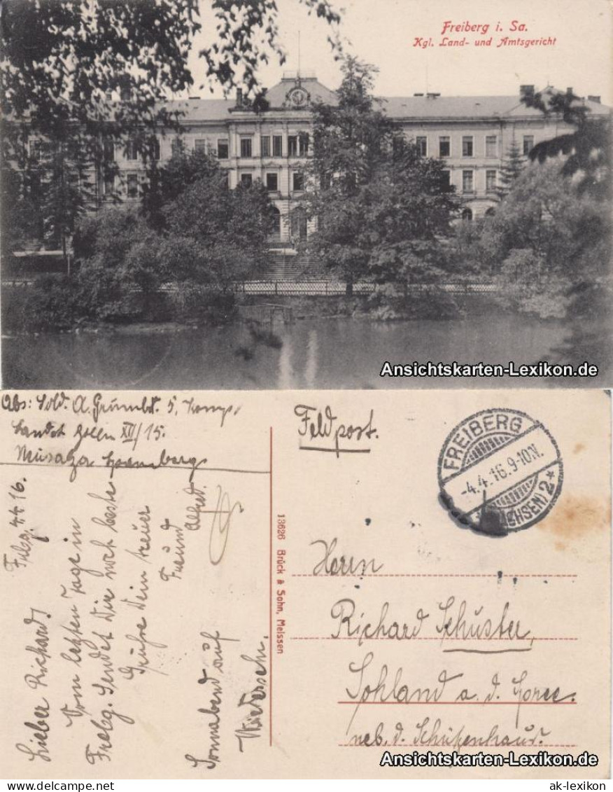 Ansichtskarte Freiberg (Sachsen) Kgl. Land- Und Amtsgericht 1911 - Freiberg (Sachsen)