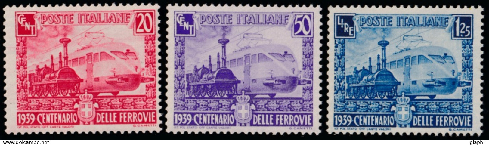 ITALY ITALIA REGNO 1939 SERIE FERROVIE (Sass. 449-451) NUOVA INTEGRA ** OFFERTA! - Neufs