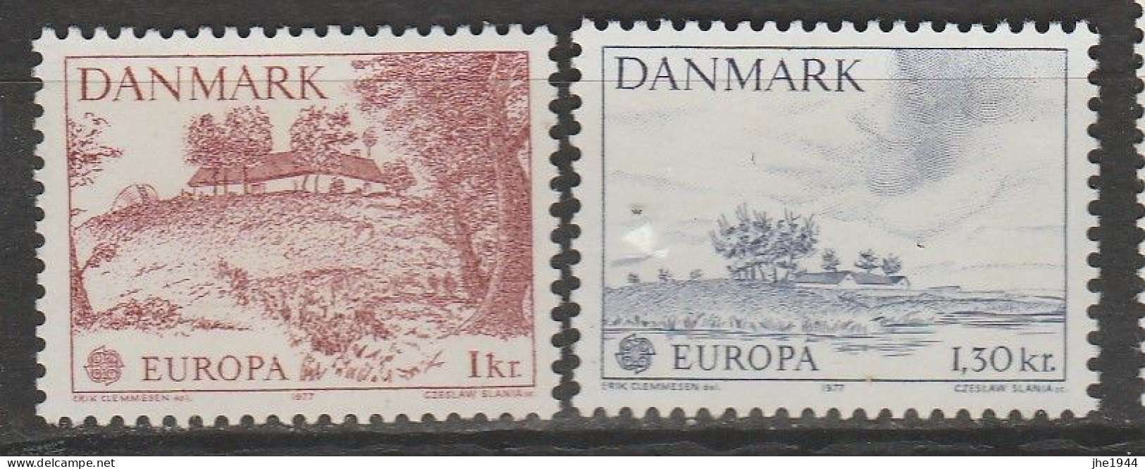 Danemark Europa 1977 N° 640/ 641 ** Paysages - 1977