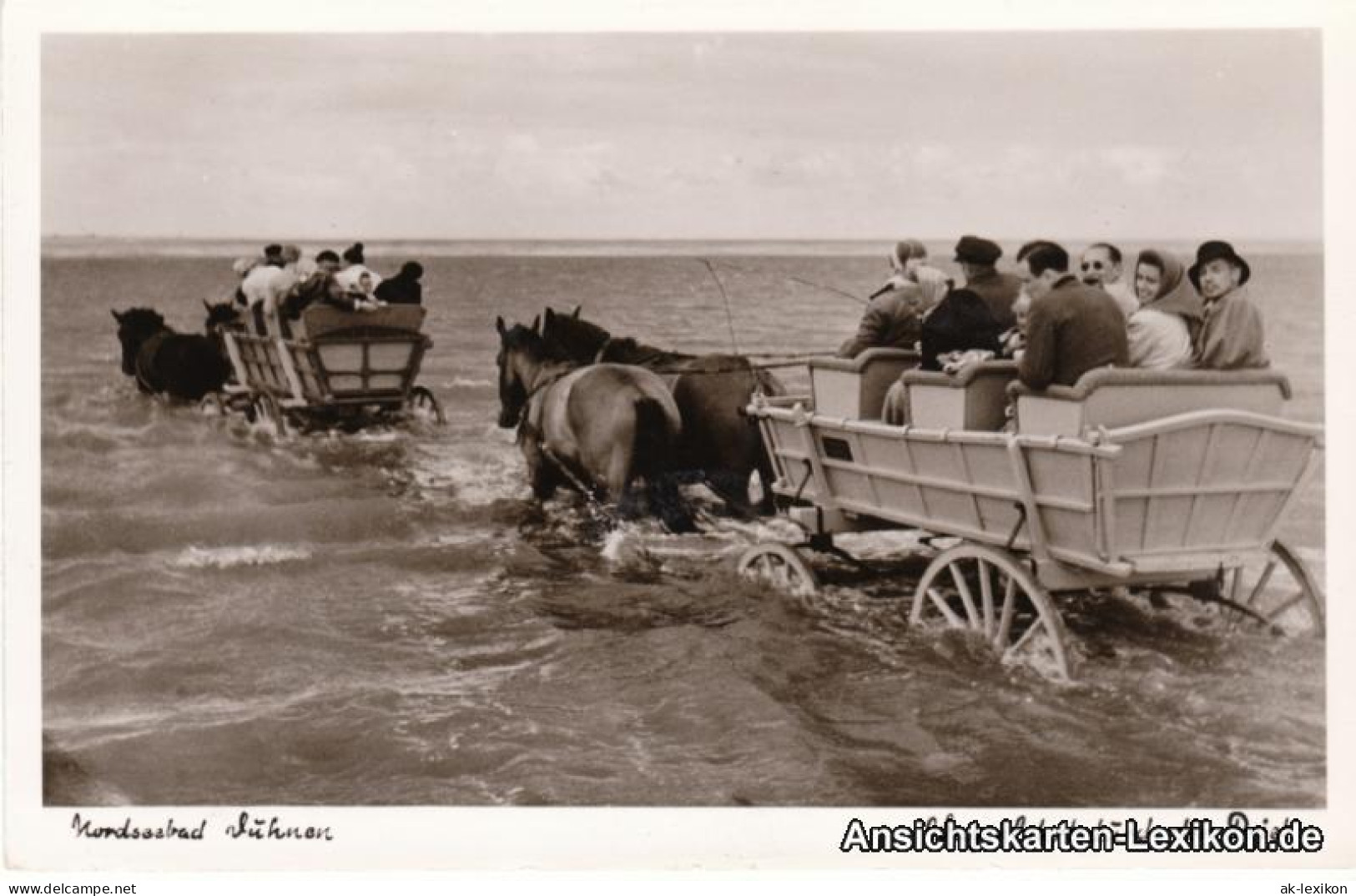 Ansichtskarte Duhnen-Cuxhaven Wattenfahrt Durch Den Priel 1940 - Cuxhaven