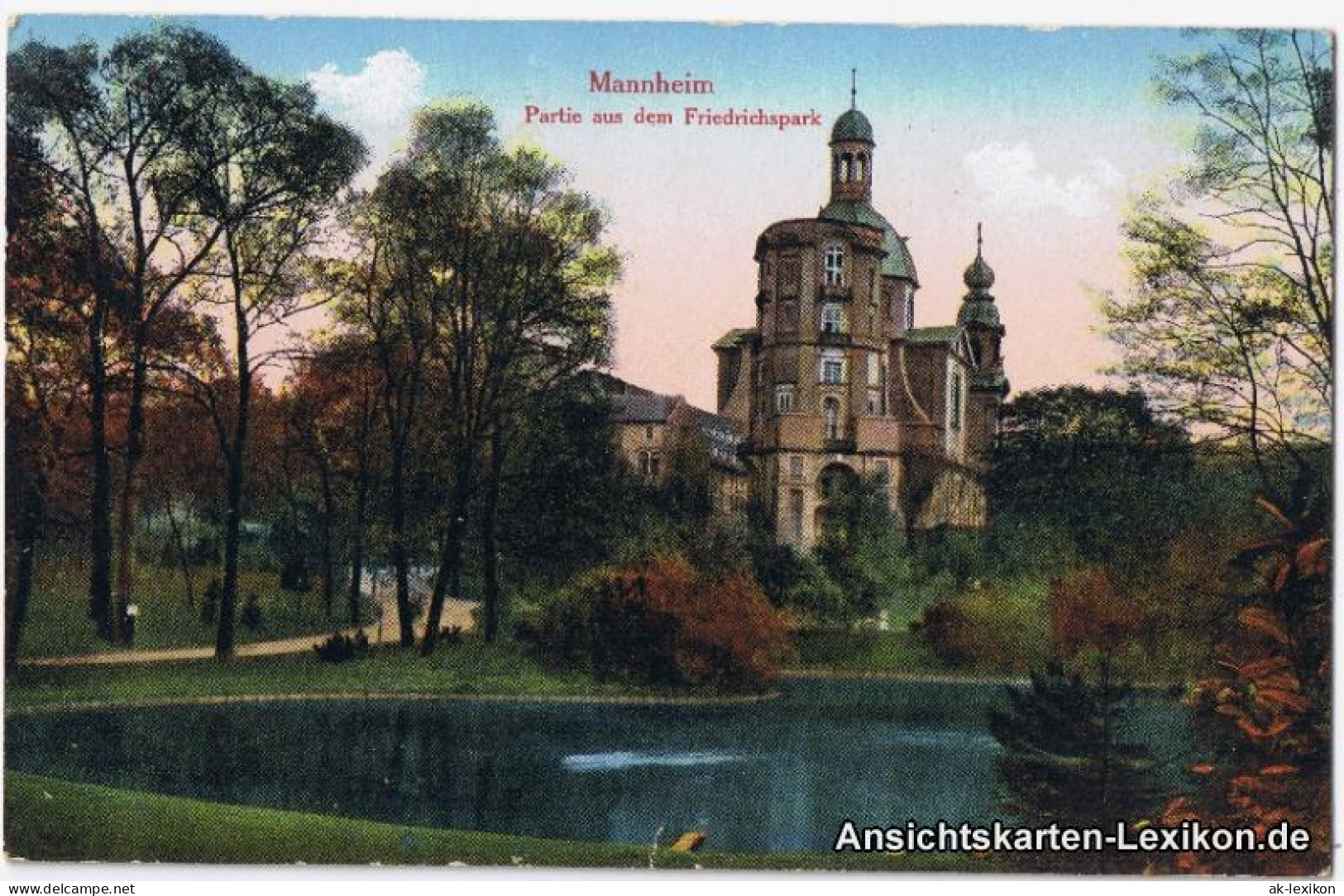 Ansichtskarte Mannheim Partie Aus Dem Friedrichspark 1917 - Mannheim