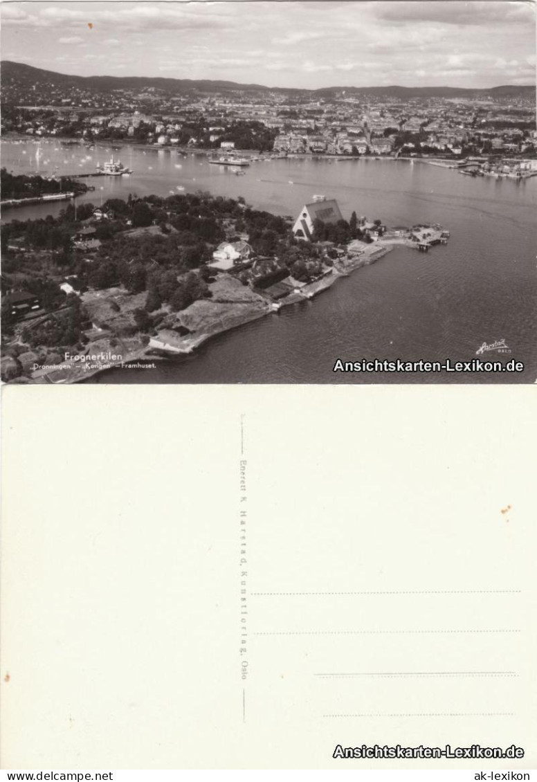 Postcard Oslofjord-Oslo Kristiania Luftbild Frognerkilen 1960 - Noruega