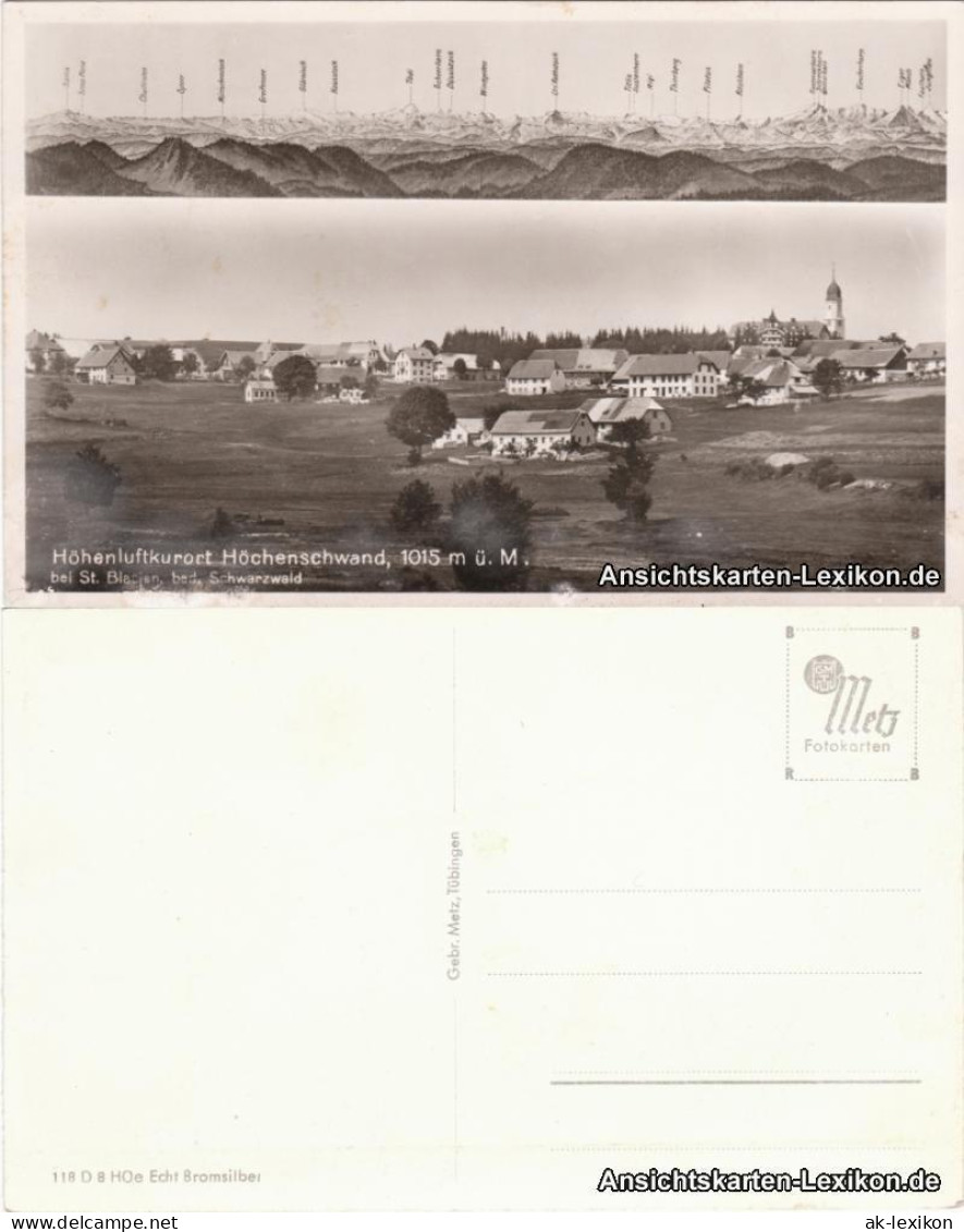 Ansichtskarte Höchenschwand 2 Bild Ansichtskarte Totale 1936 - Hoechenschwand