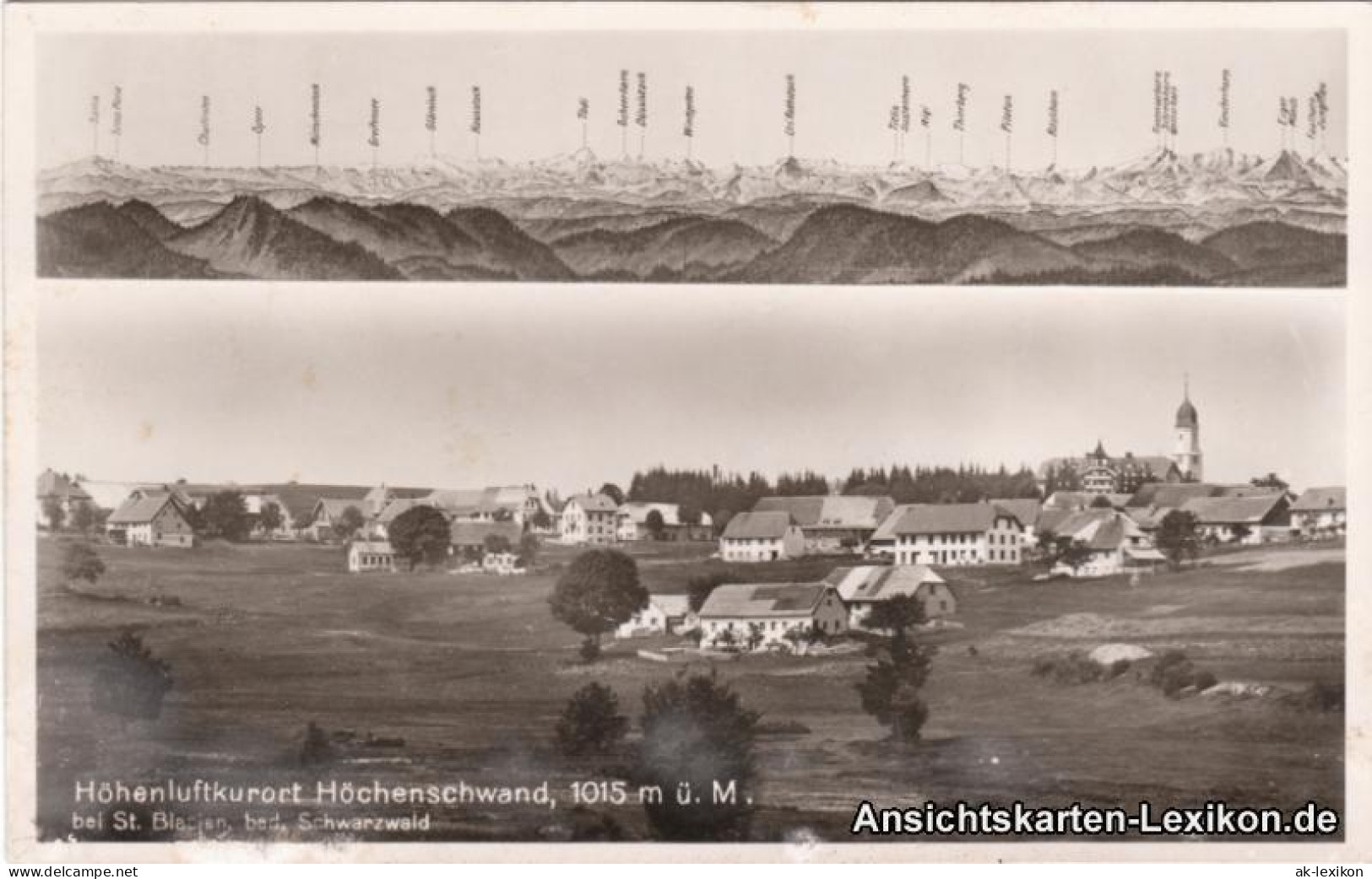 Ansichtskarte Höchenschwand 2 Bild Ansichtskarte Totale 1936 - Hoechenschwand