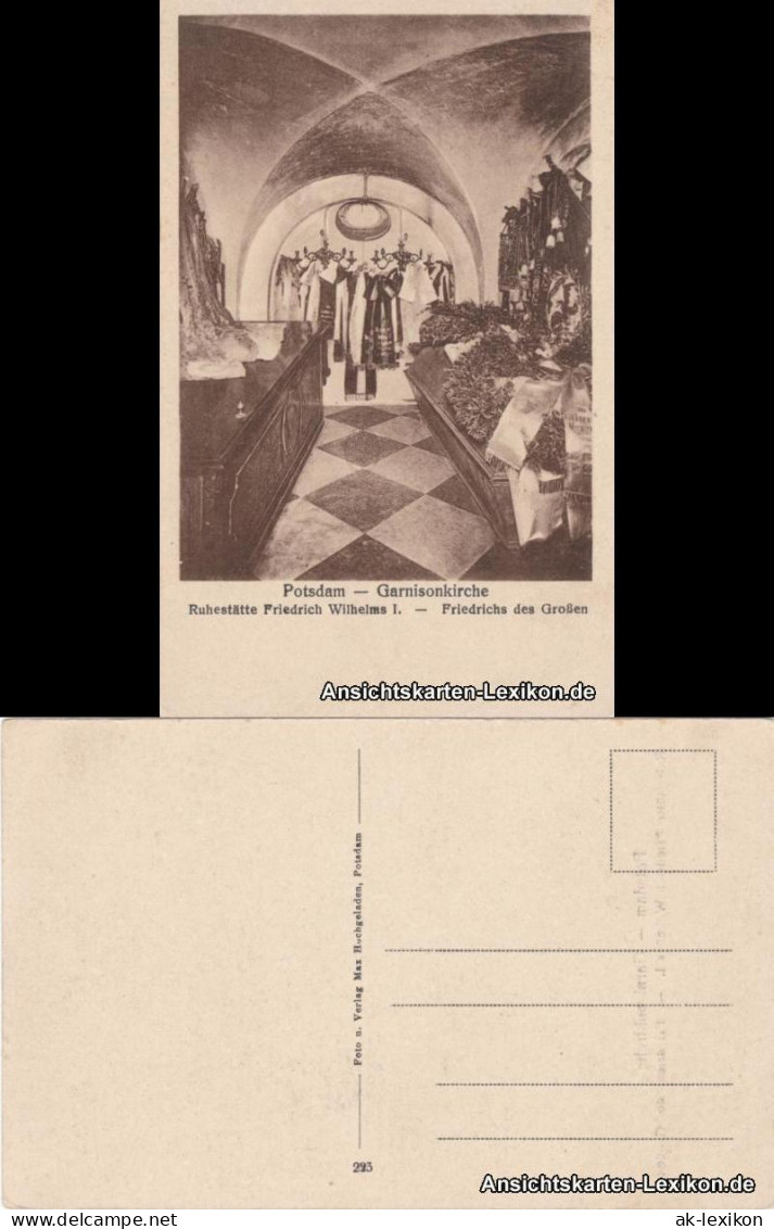 Ansichtskarte Potsdam Garnisionskirche - Ruhestätte Friedrich Wilhelm I 1923 - Potsdam