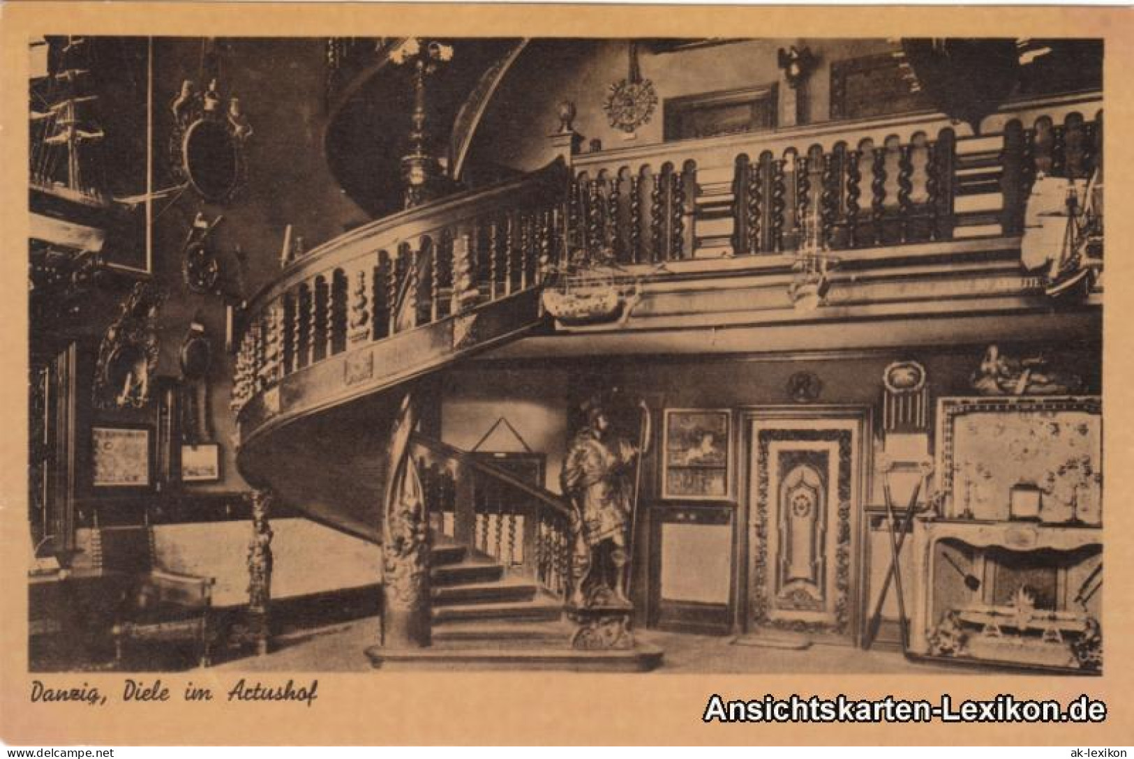 Postcard Danzig Gdańsk/Gduńsk Diele Im Artushof 1937 - Danzig