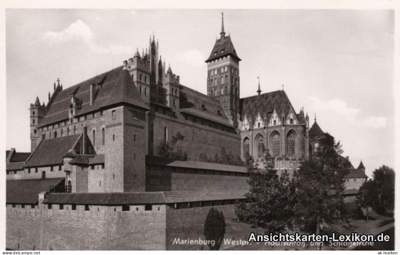 Postcard Marienburg Malbork Hochschloß Und Schloßkirche 1934 - Pommern