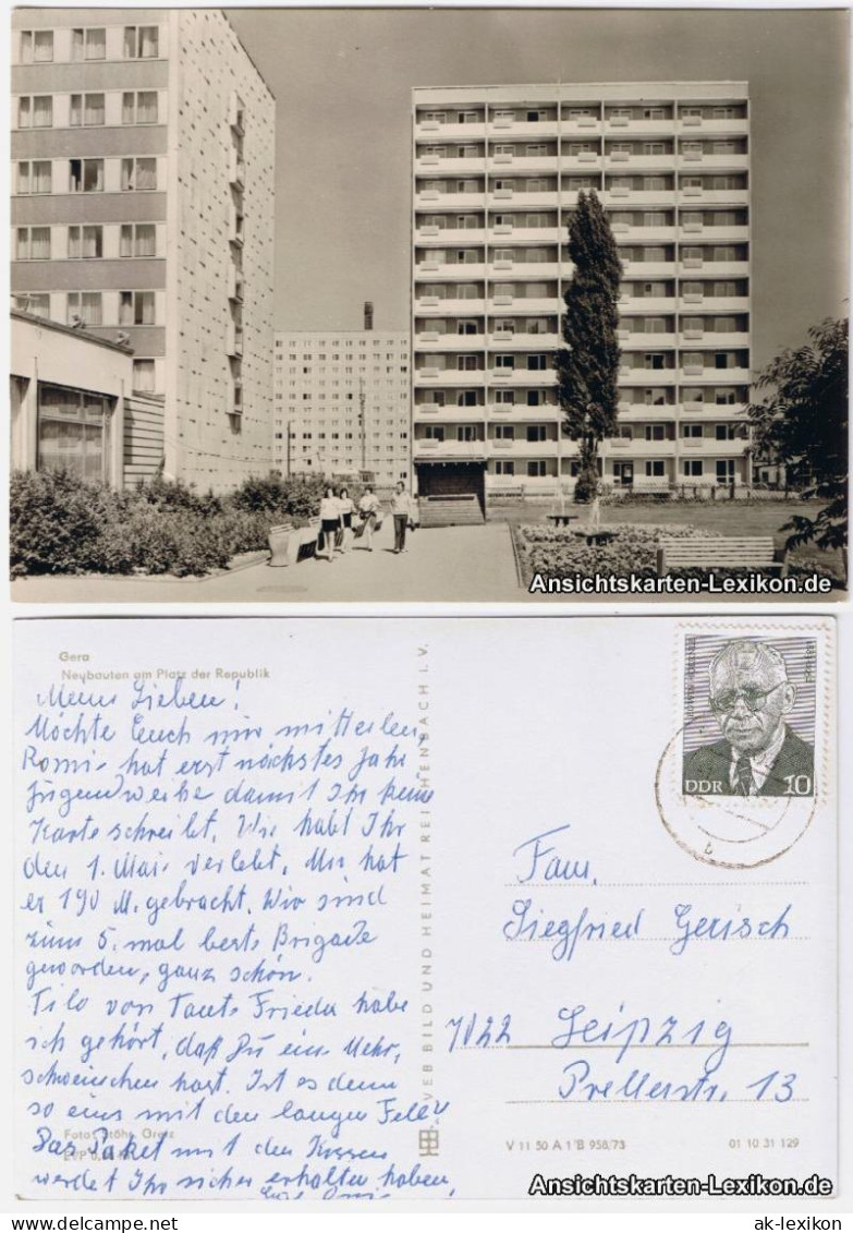 Ansichtskarte Gera Neubauten Am Platz Der Republik 1973 - Gera