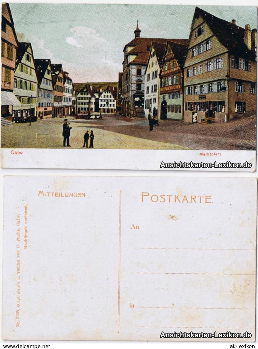 Ansichtskarte Calw Marktplatz 1910 - Calw