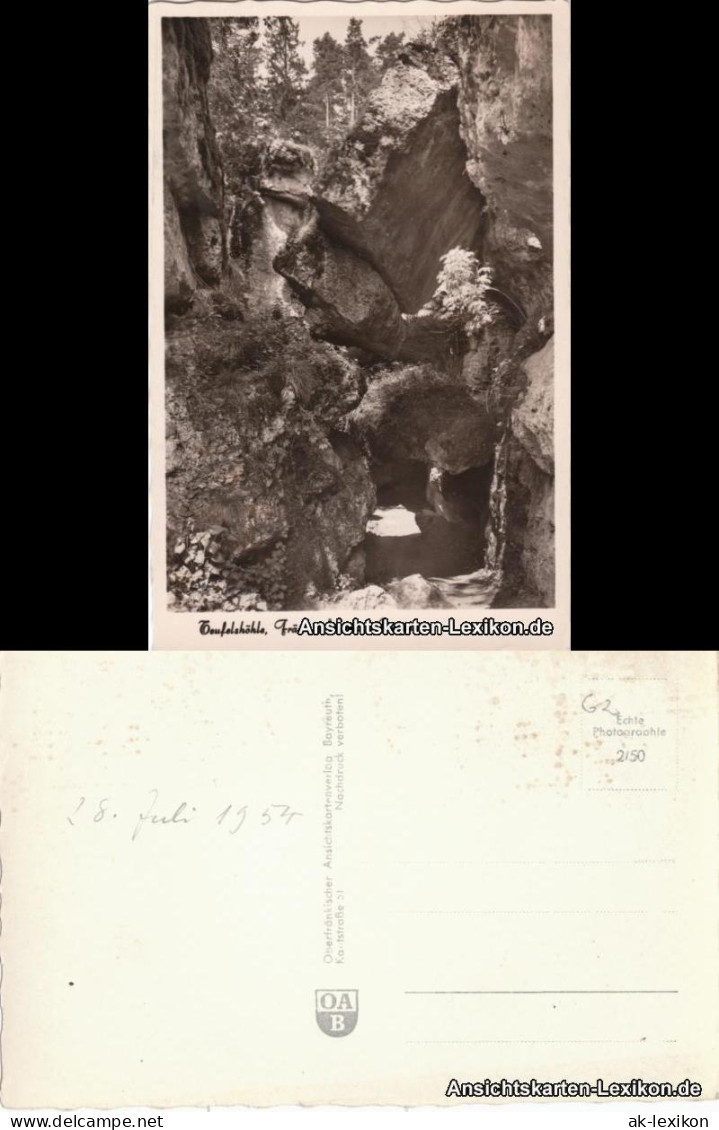 Ansichtskarte Pottenstein Teufelshöhle 1950 - Pottenstein