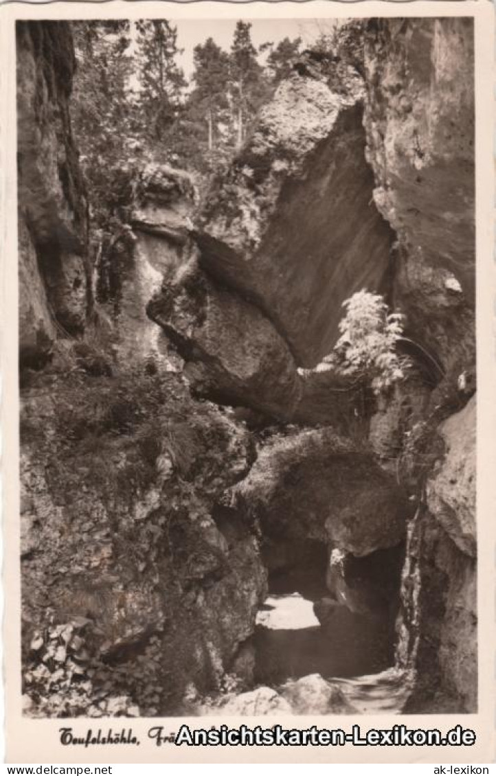 Ansichtskarte Pottenstein Teufelshöhle 1950 - Pottenstein