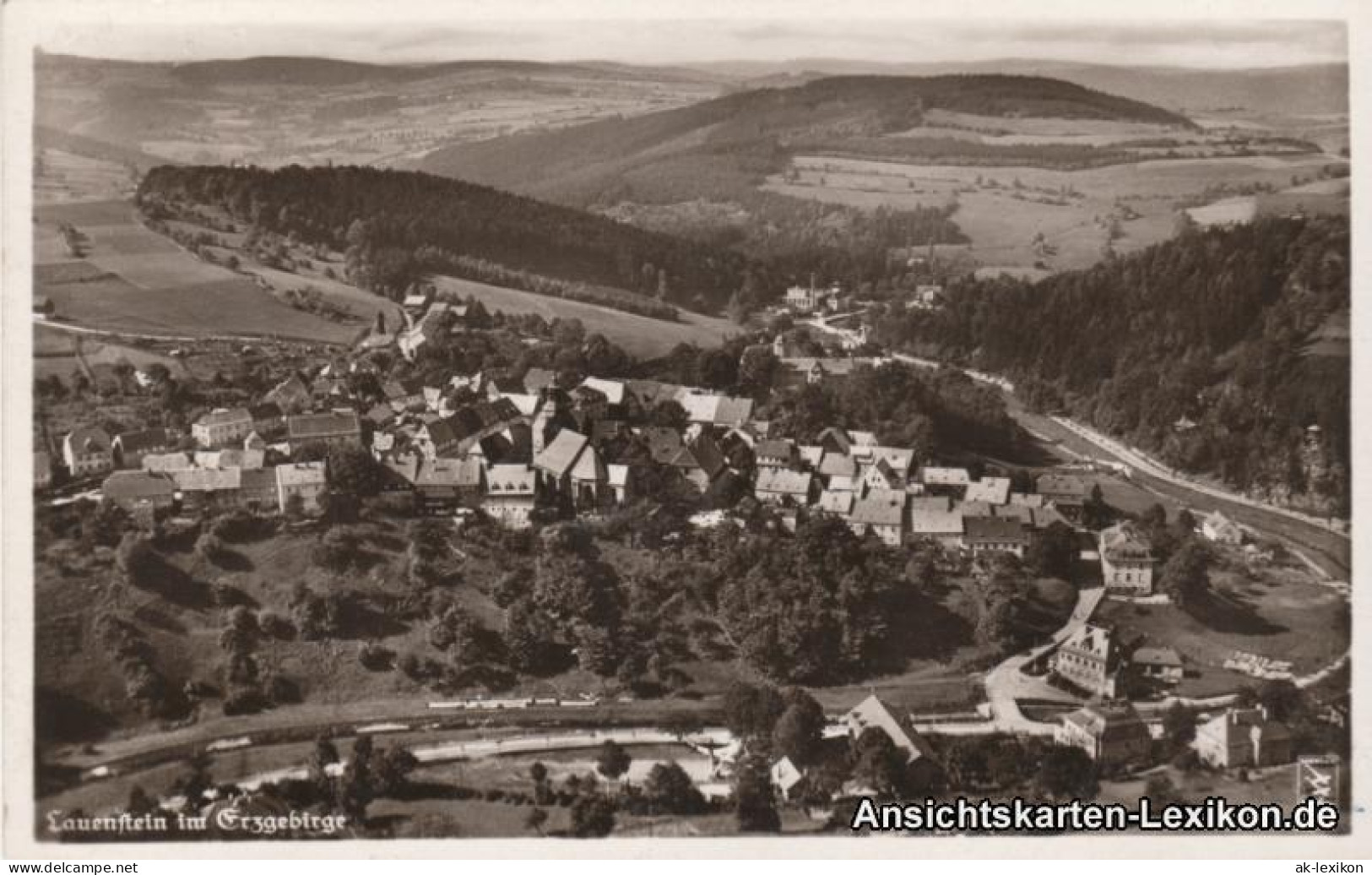 Lauenstein (Erzgebirge)-Altenberg (Erzgebirge) Fliegeraufnahme 1936  - Lauenstein