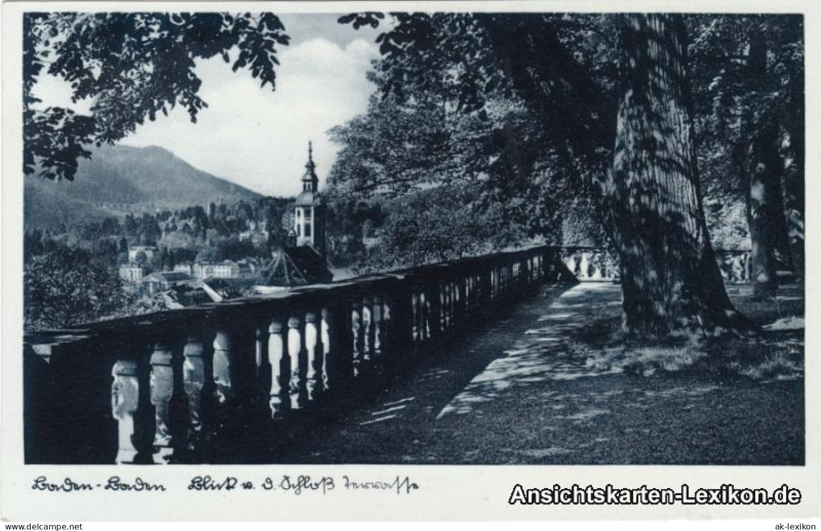 Ansichtskarte Baden-Baden Blick Auf Das Schloß 1939 - Baden-Baden