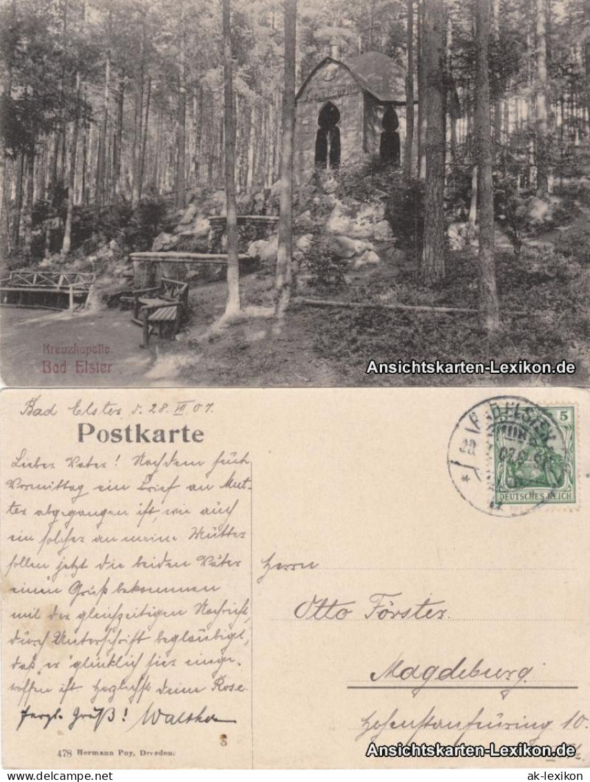 Ansichtskarte Bad Elster Kreuzkapelle 1907 - Bad Elster