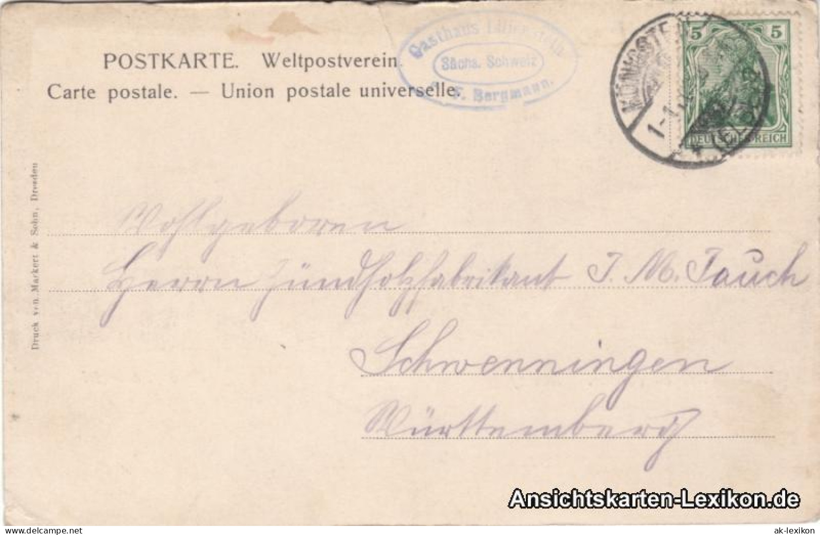 Ansichtskarte Königstein (Sächsische Schweiz) Lilienstein Mit Stadt 1909 - Bad Schandau